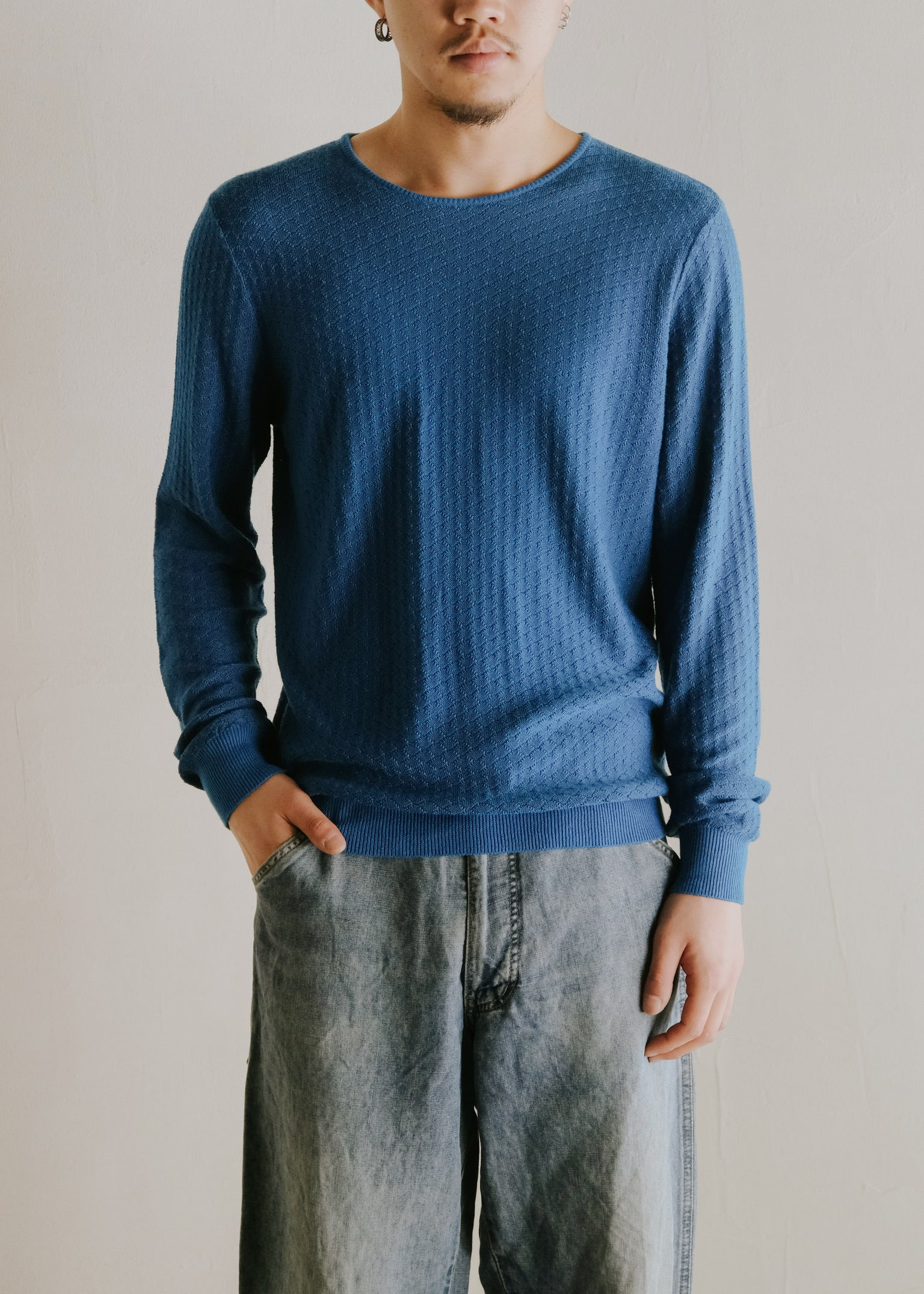EMPORIO ARMANI 14SS light weight crew neck knit