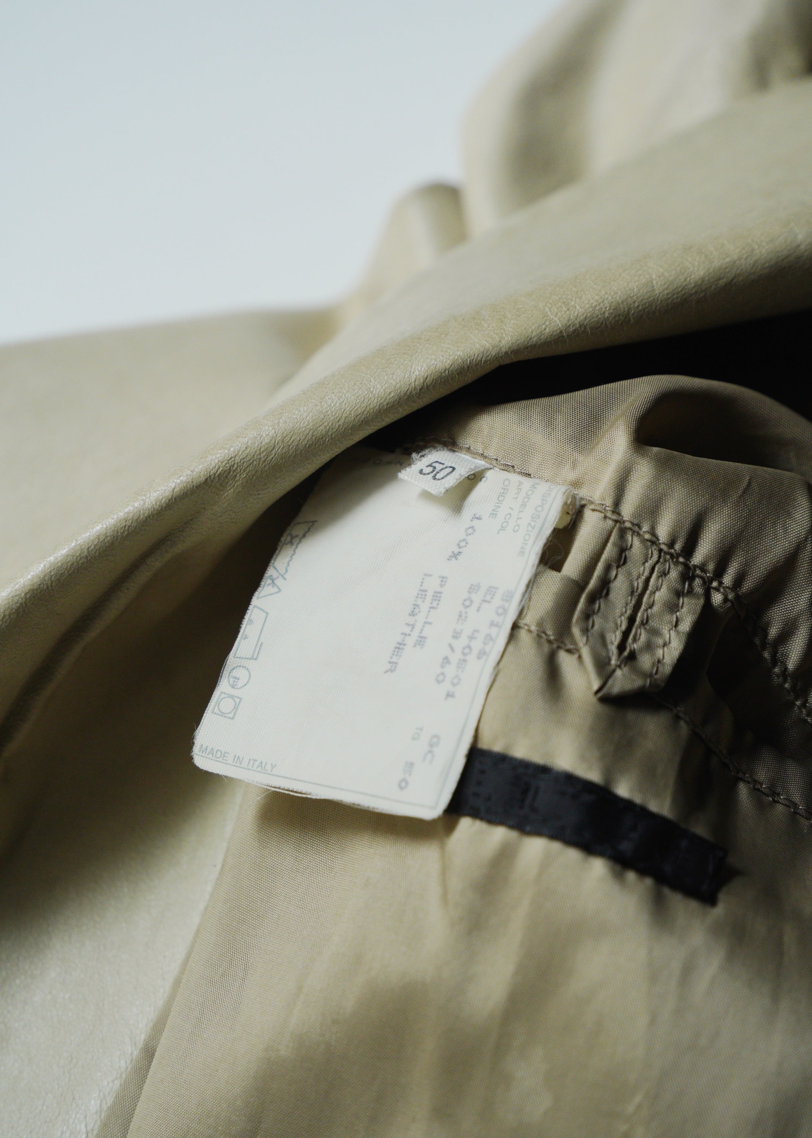 90’s HELMUT LANG fly front leather coat