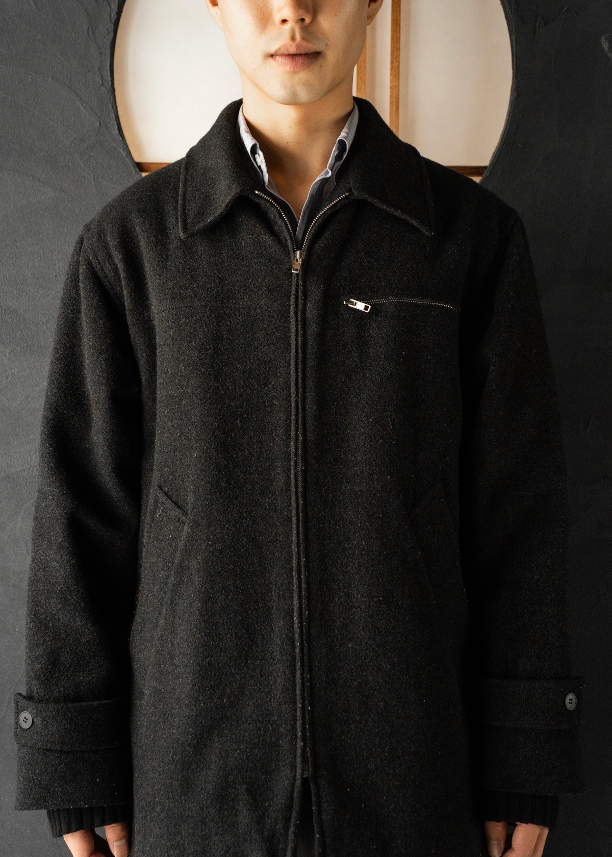 90's agnes b. homme zip up wool blouson
