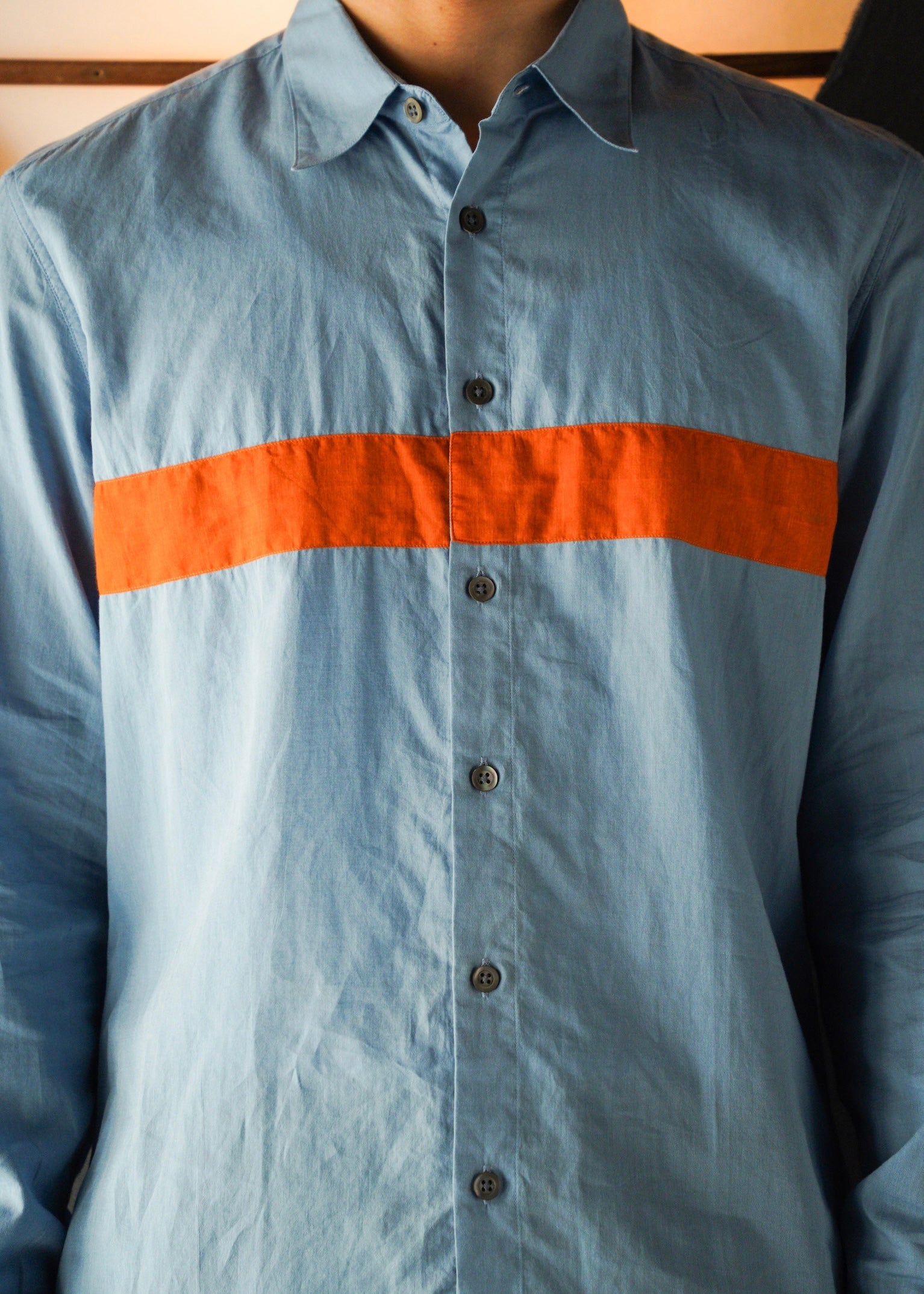 DRIES VAN NOTEN 13SS line color cotton shirt