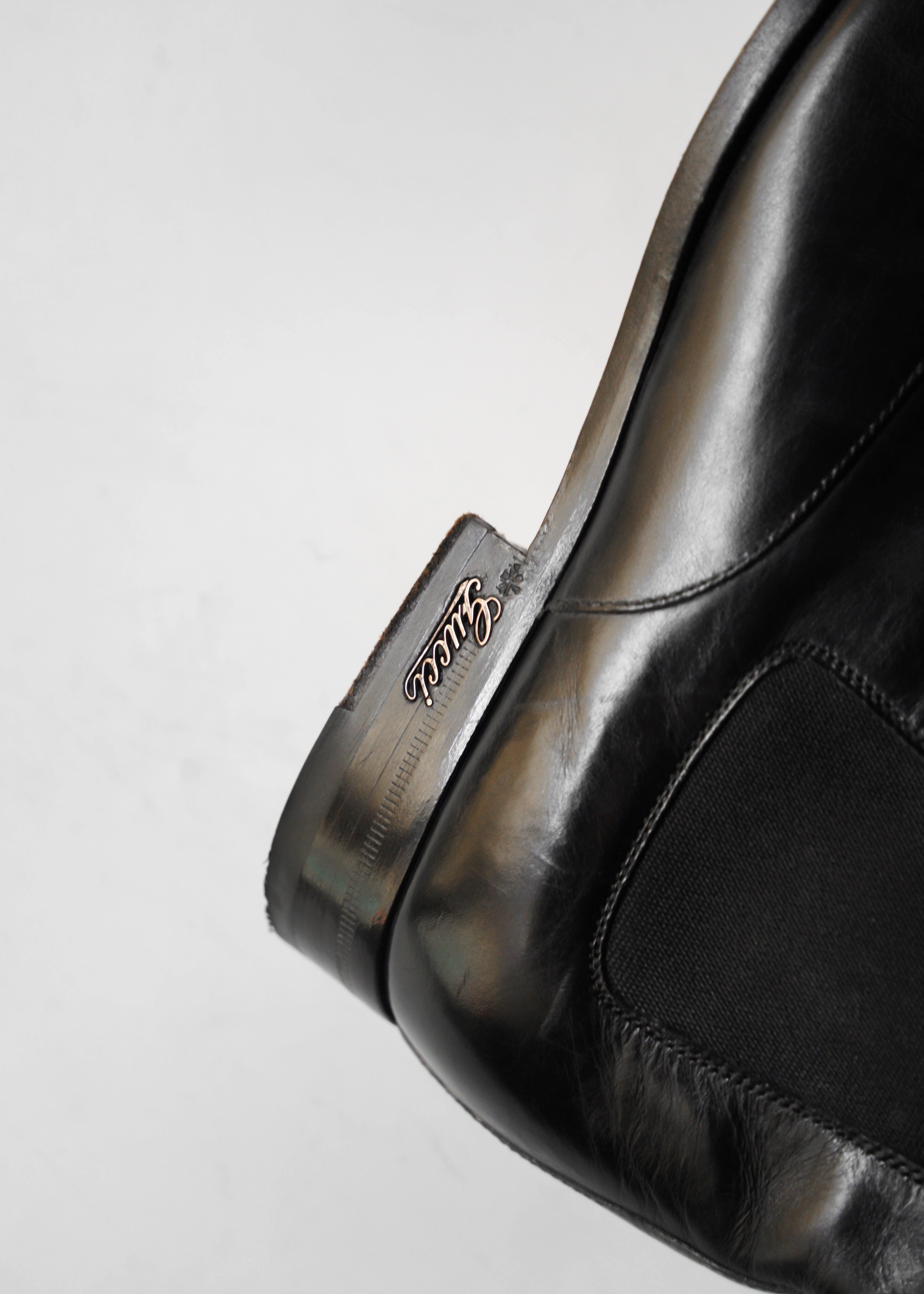 90-00’s GUCCI side gore short cut leather boots
