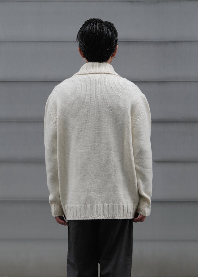 90's Salvatore Ferragamo open collar loose knit