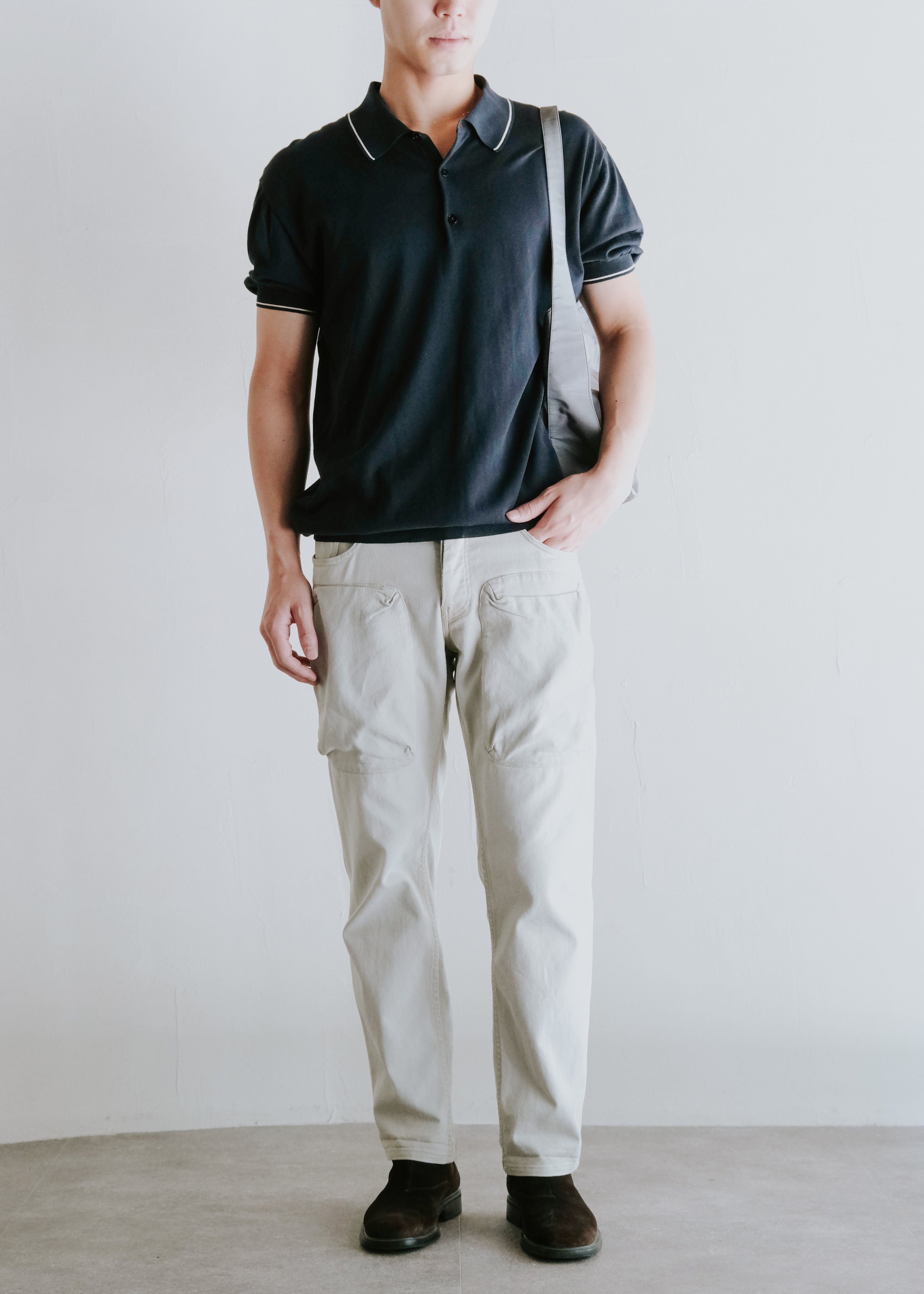 00-10's HERMÈS light cotton lined polo shirt
