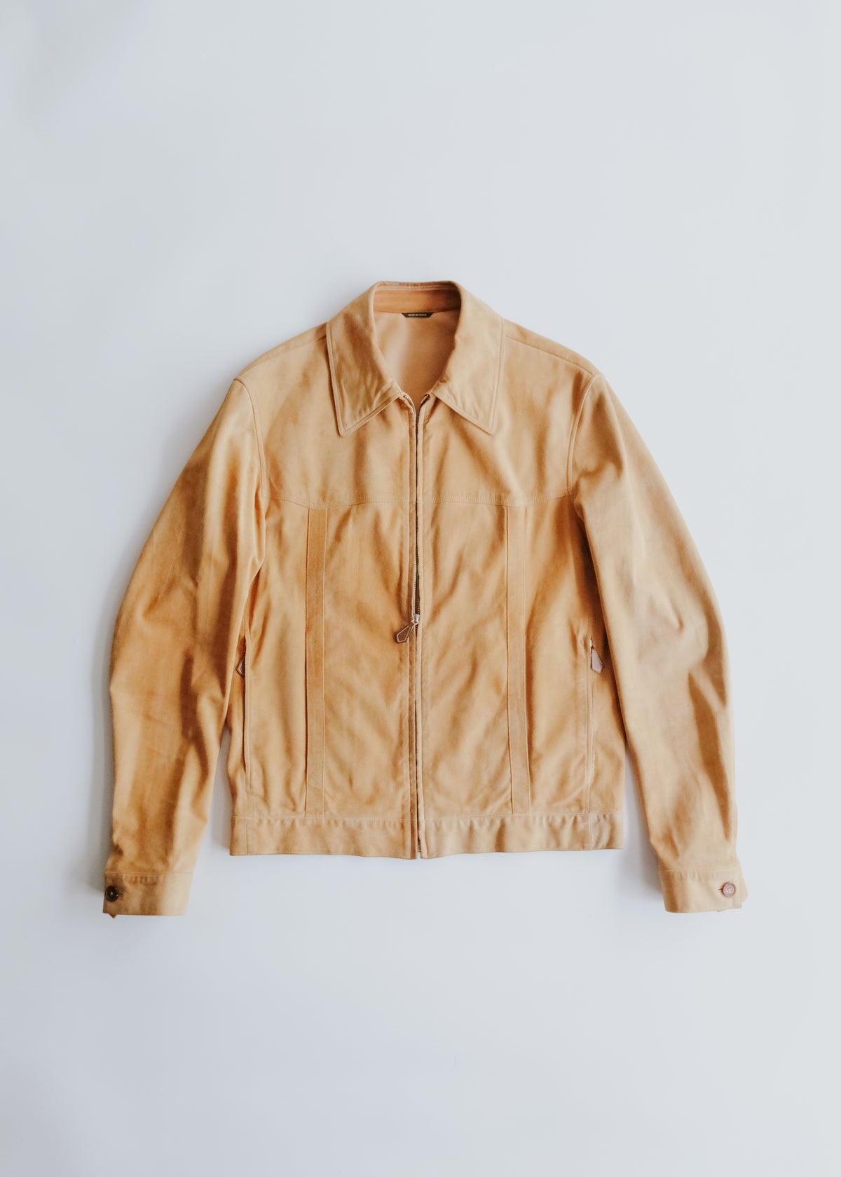 HERMÈS エルメス 90-00年代 Reindeerskin スウェード zip up double pocket ジャケット メンズ