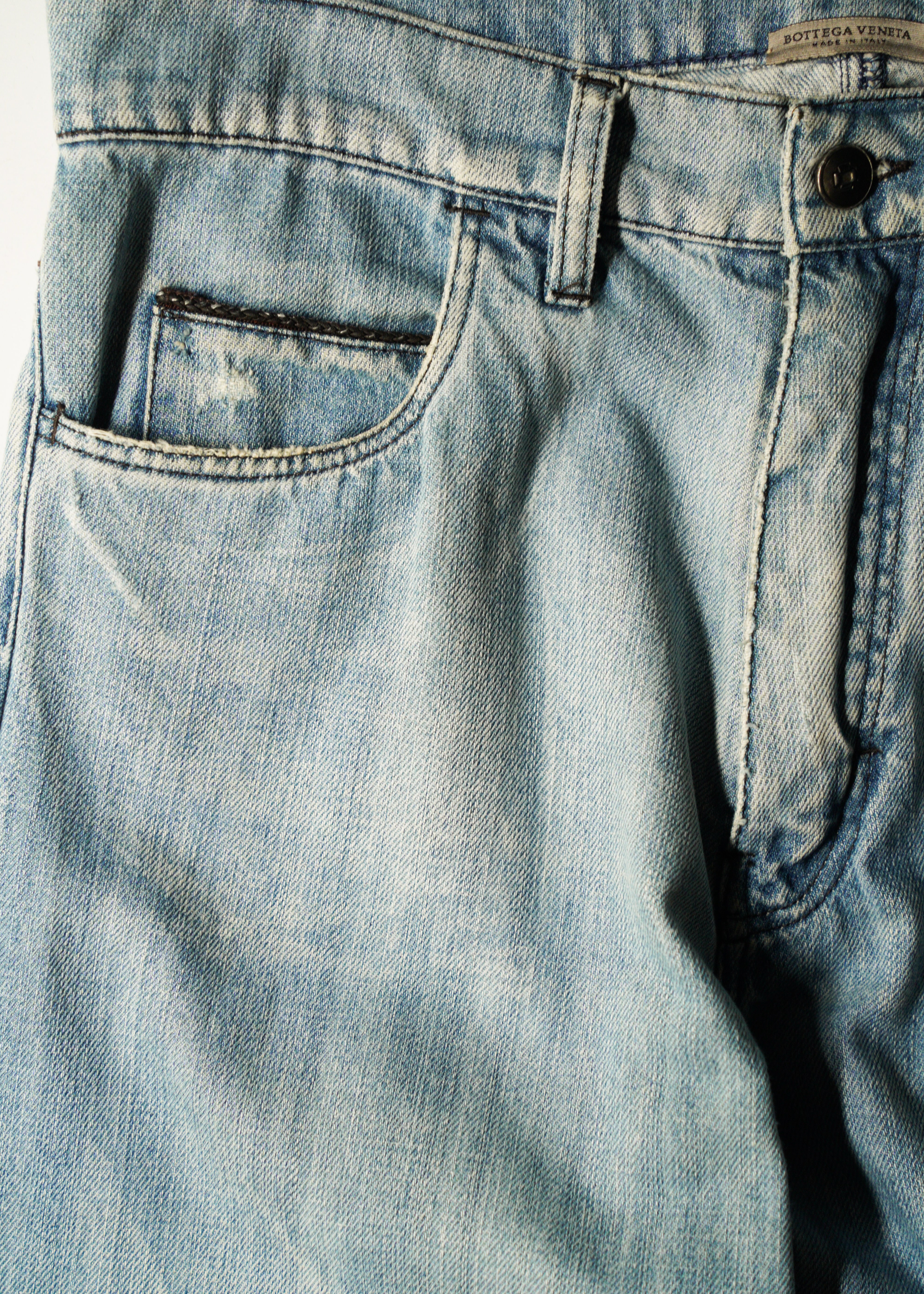00-10’s BOTTEGA VENETA Intrecciato piping straight jeans