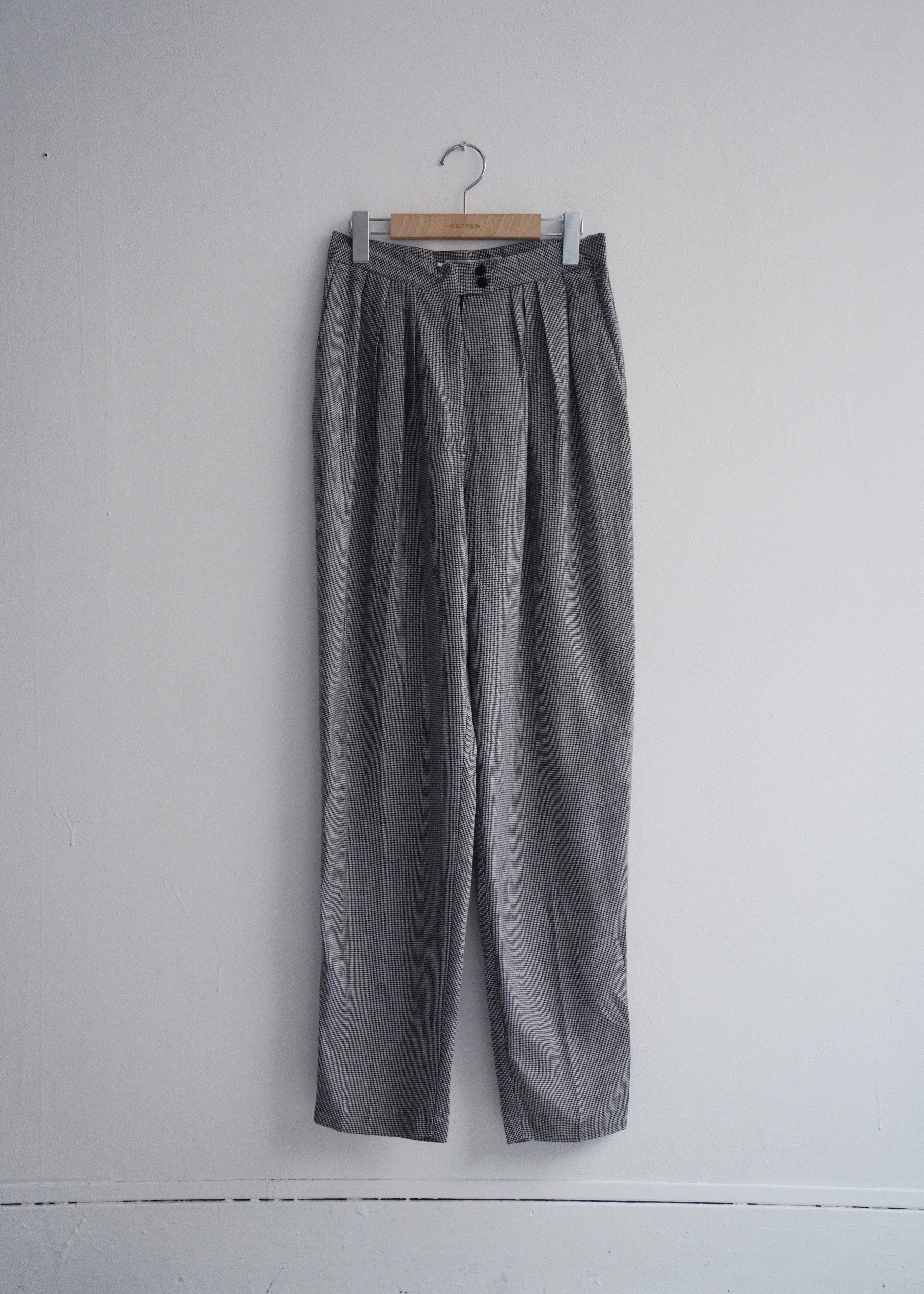 US vintage Houndstooth pattern tuck slacks