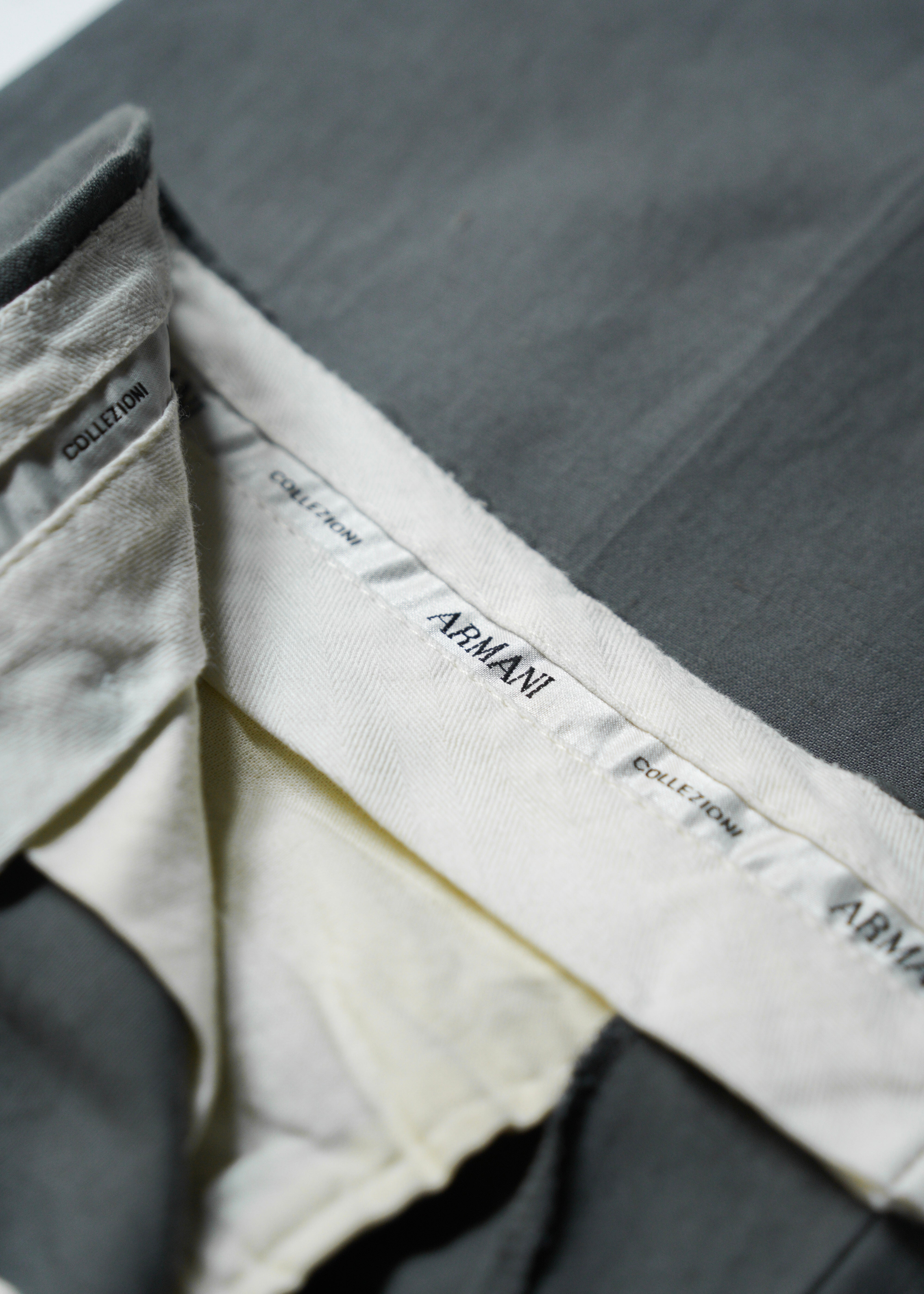 00’s ARMANI COLLEZIONI center crease cotton blend linen pants