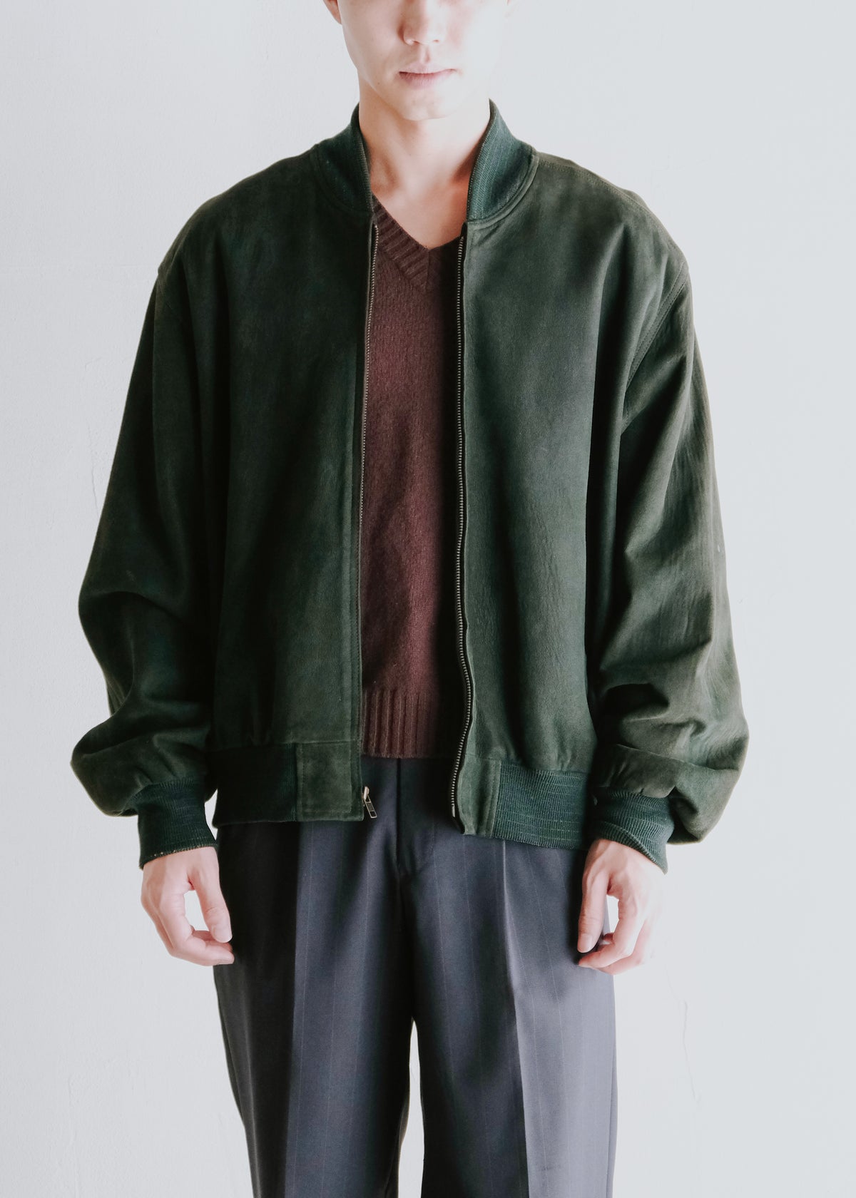 80-90's COACH suede leather bomber jacket
