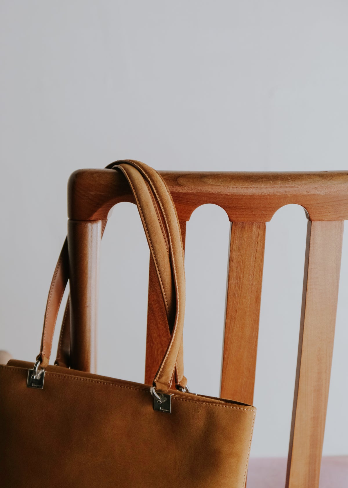 Salvatore Ferragamo suede leather hand bag