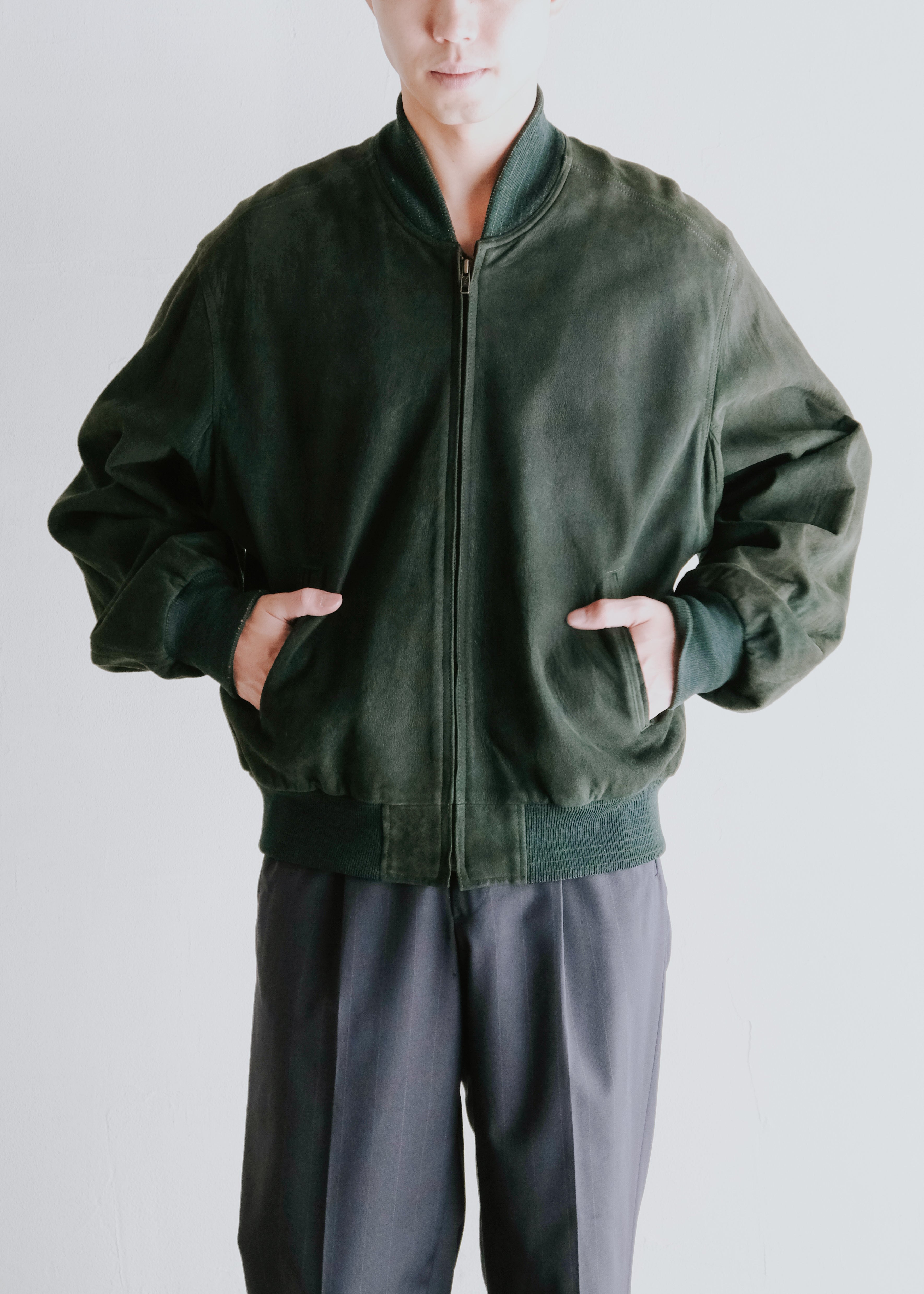 80-90's COACH suede leather bomber jacket