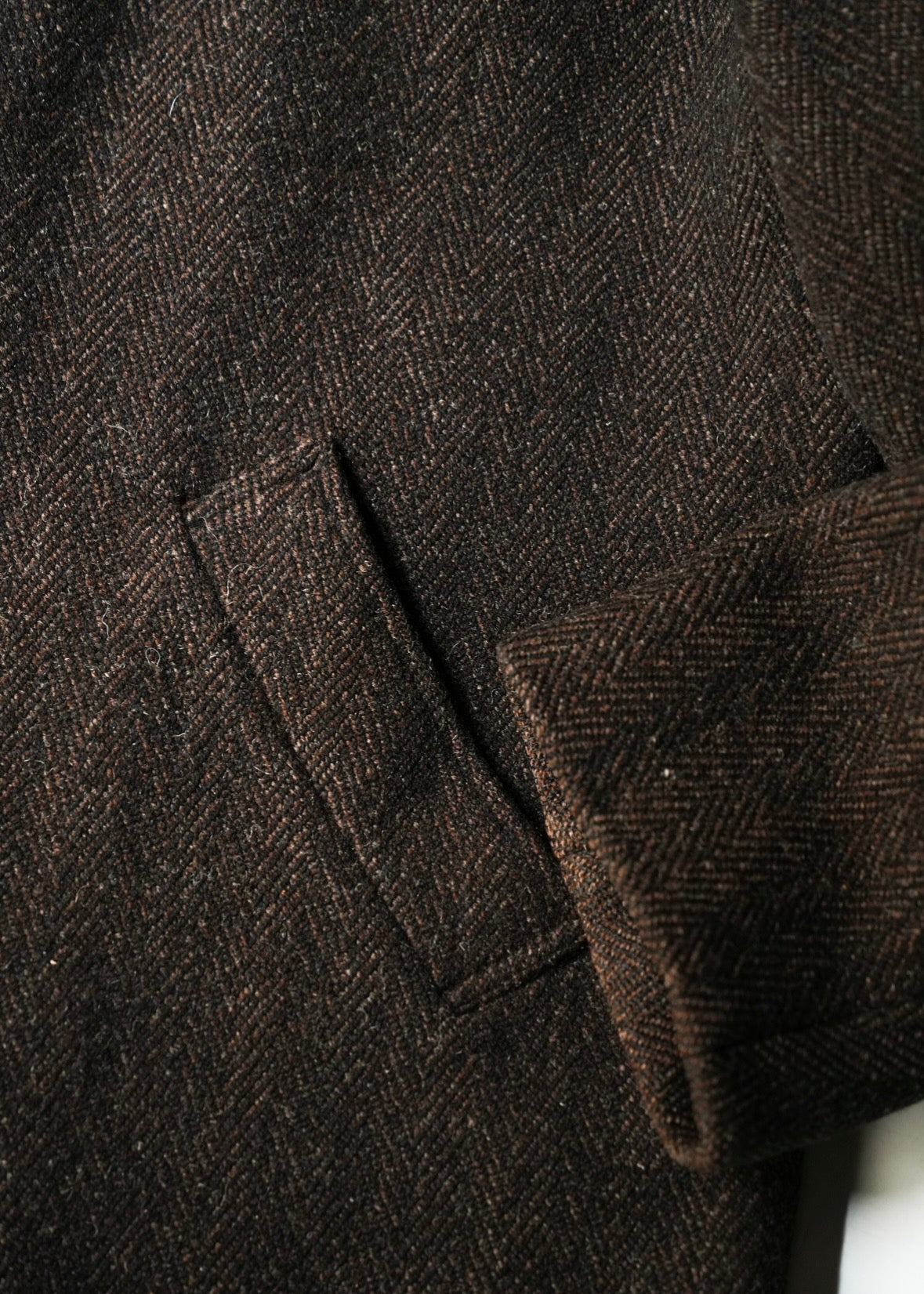 90’s agnes b. homme herringbone wool half coat