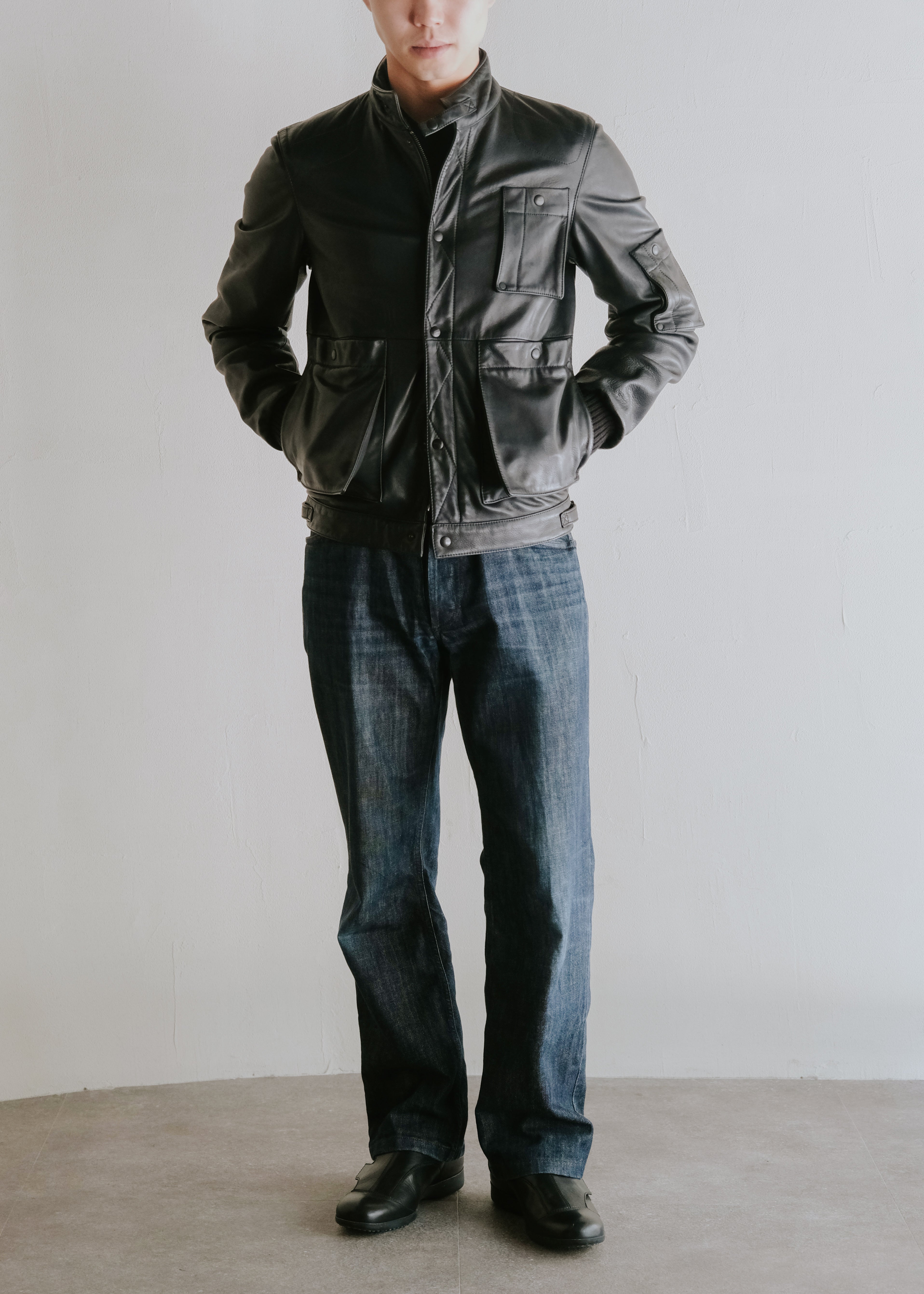 MARTIN MARGIELA マルタンマルジェラ 2007AW マルチポケット シングル レザーライダースジャケット 本革 ルーマニア製 マルジェラ本人期 アーカイブ メンズ