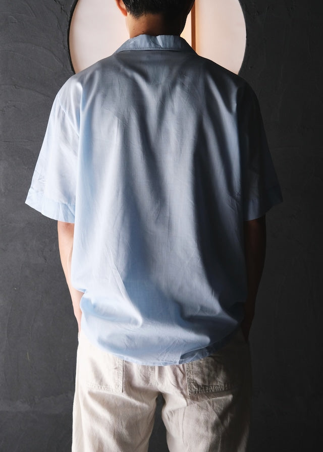 60's- open shark collar S/S shirt