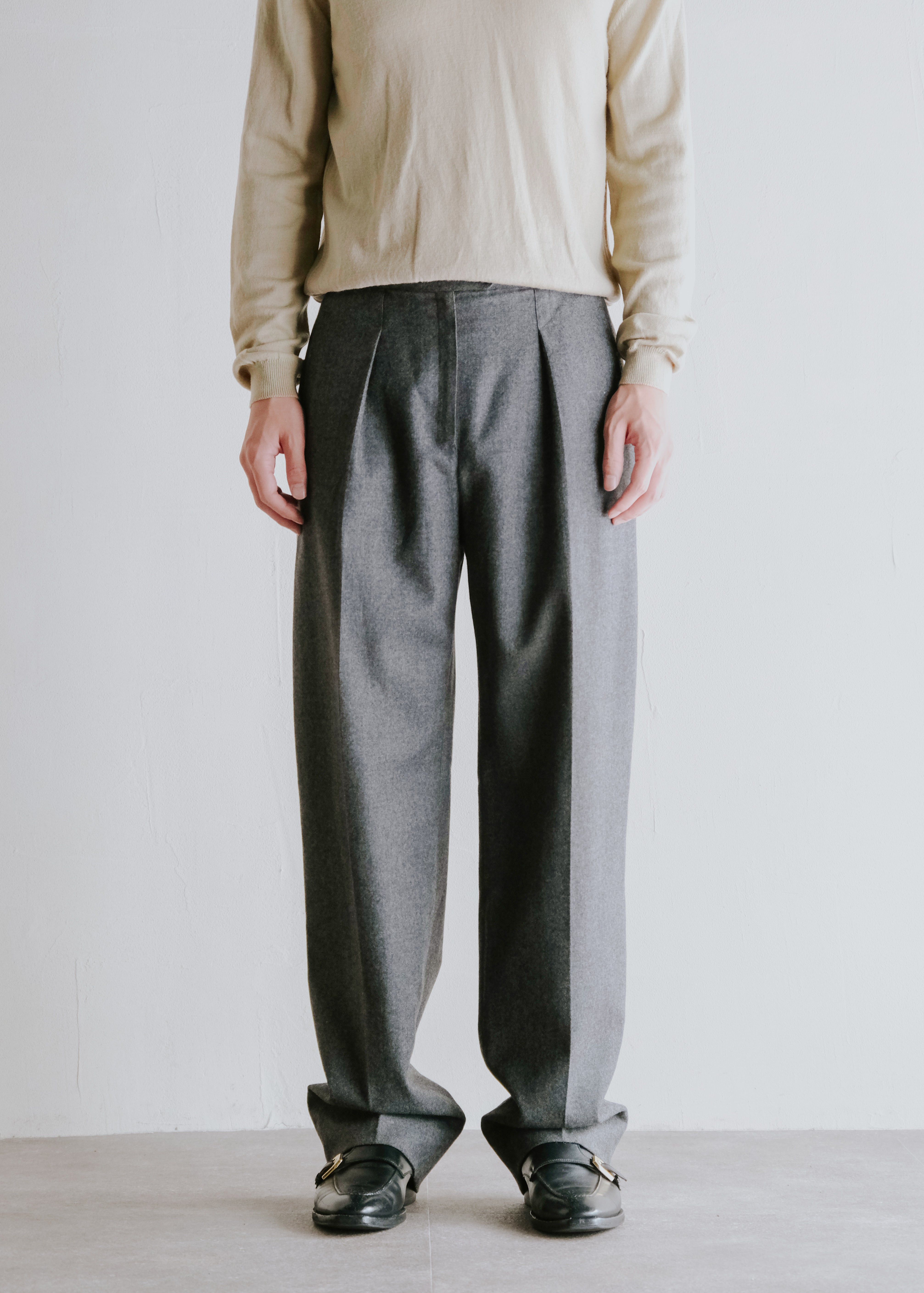 80's CHARLES JOURDAN loopless tucked slacks