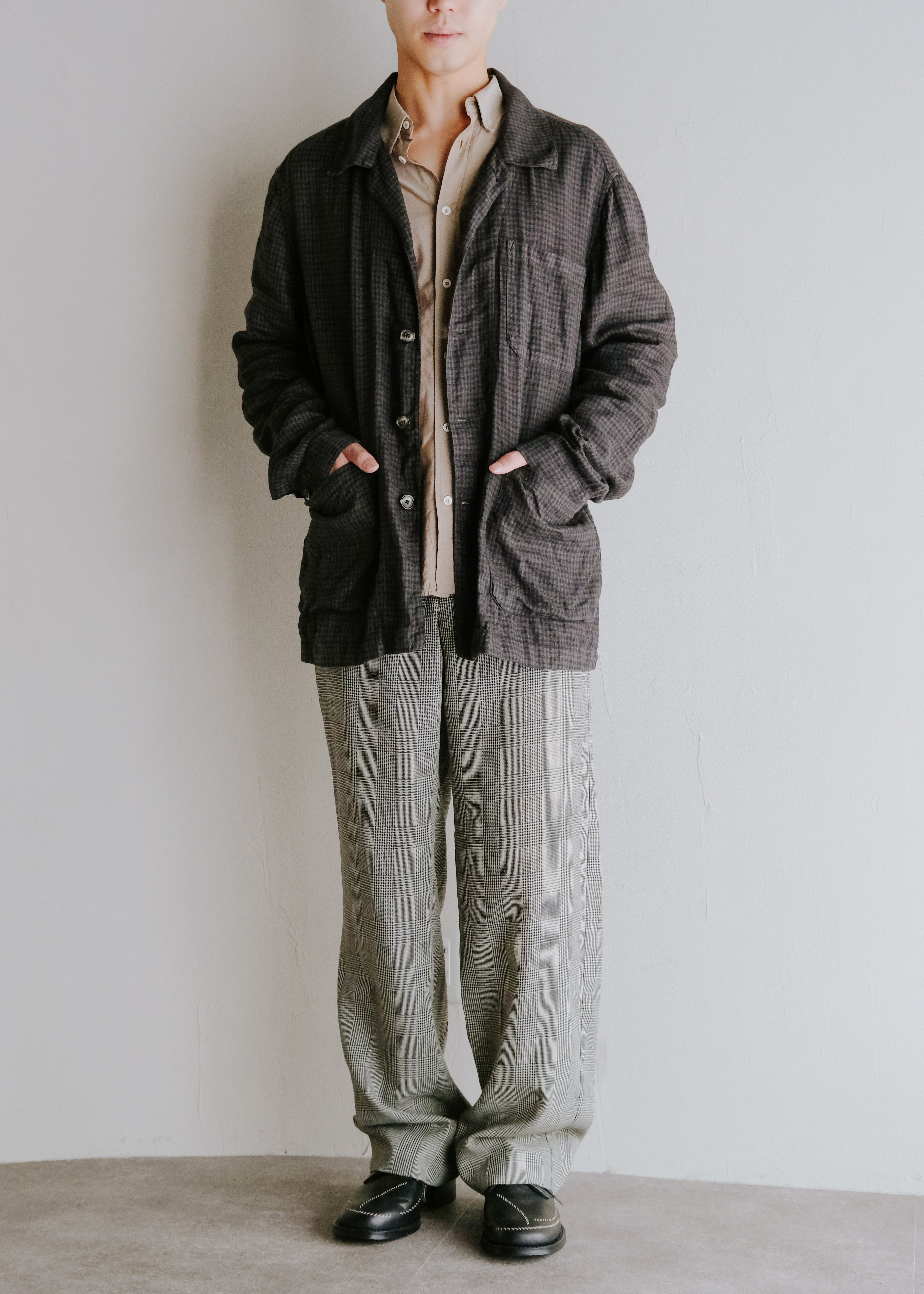 MARCEL LASSANCE PARIS checkers cotton shirt jacket