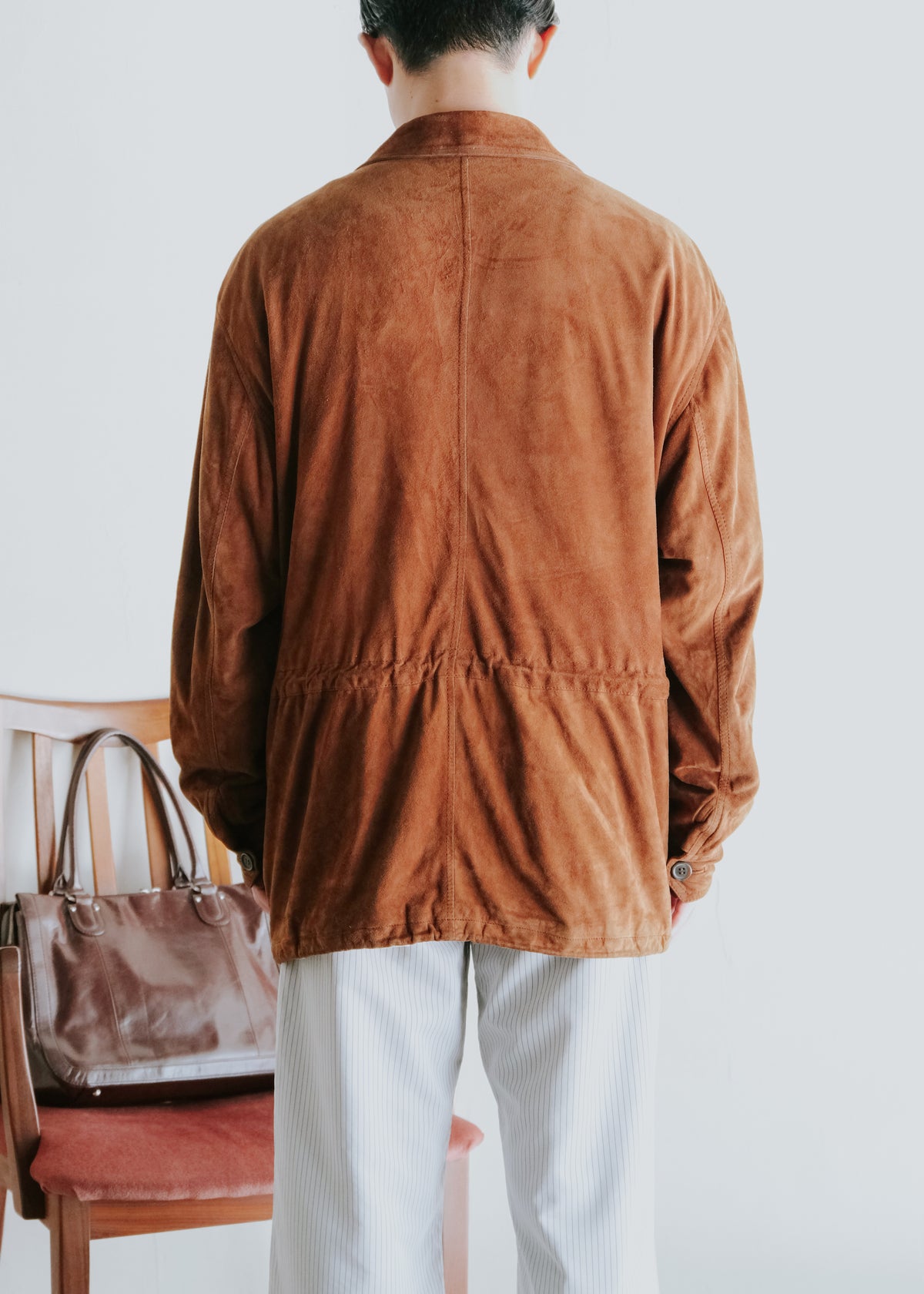 80's HUGO BOSS suede leather safari jacket