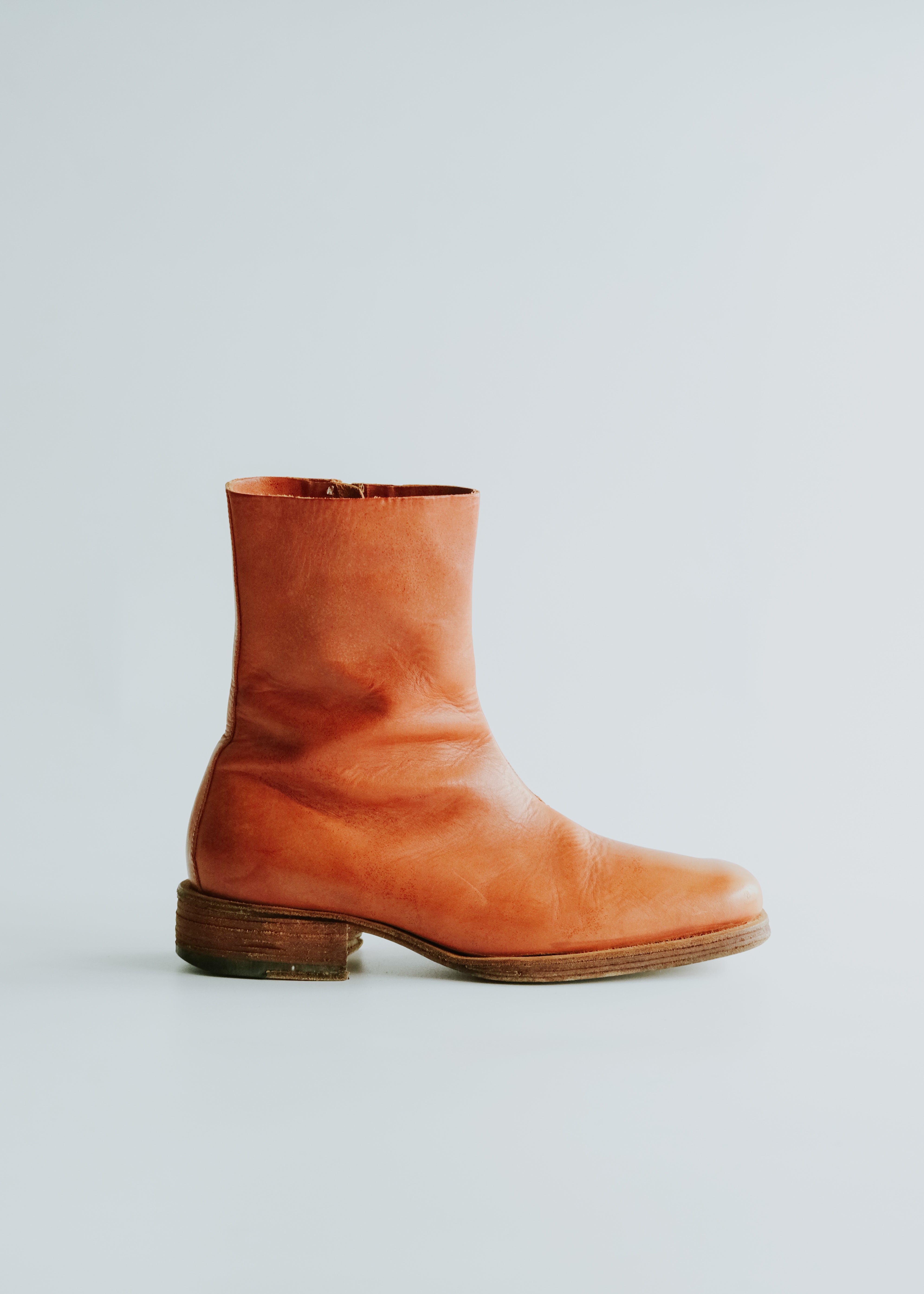 Early 00's Martin Margiela square toe side zip boots