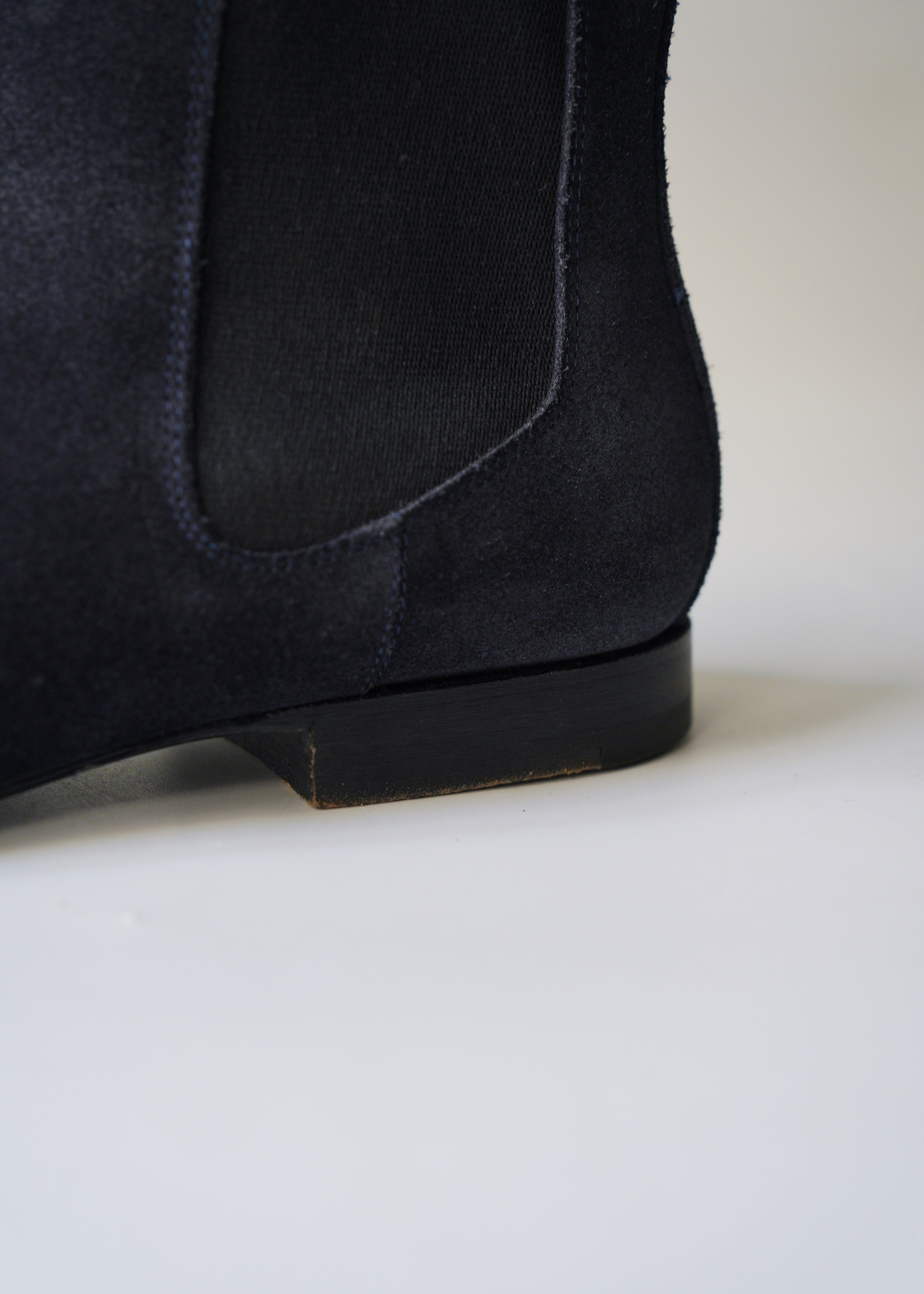 DRIES VAN NOTEN suède leather pointed toe side gore boots