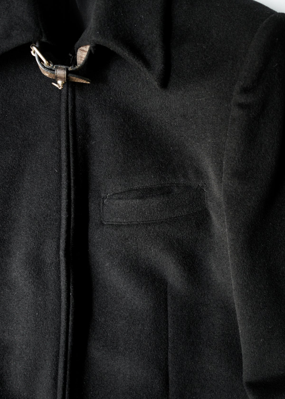 Jean Paul Gaultier HOMME belted neck double zip angora blend wool maxi-length coat