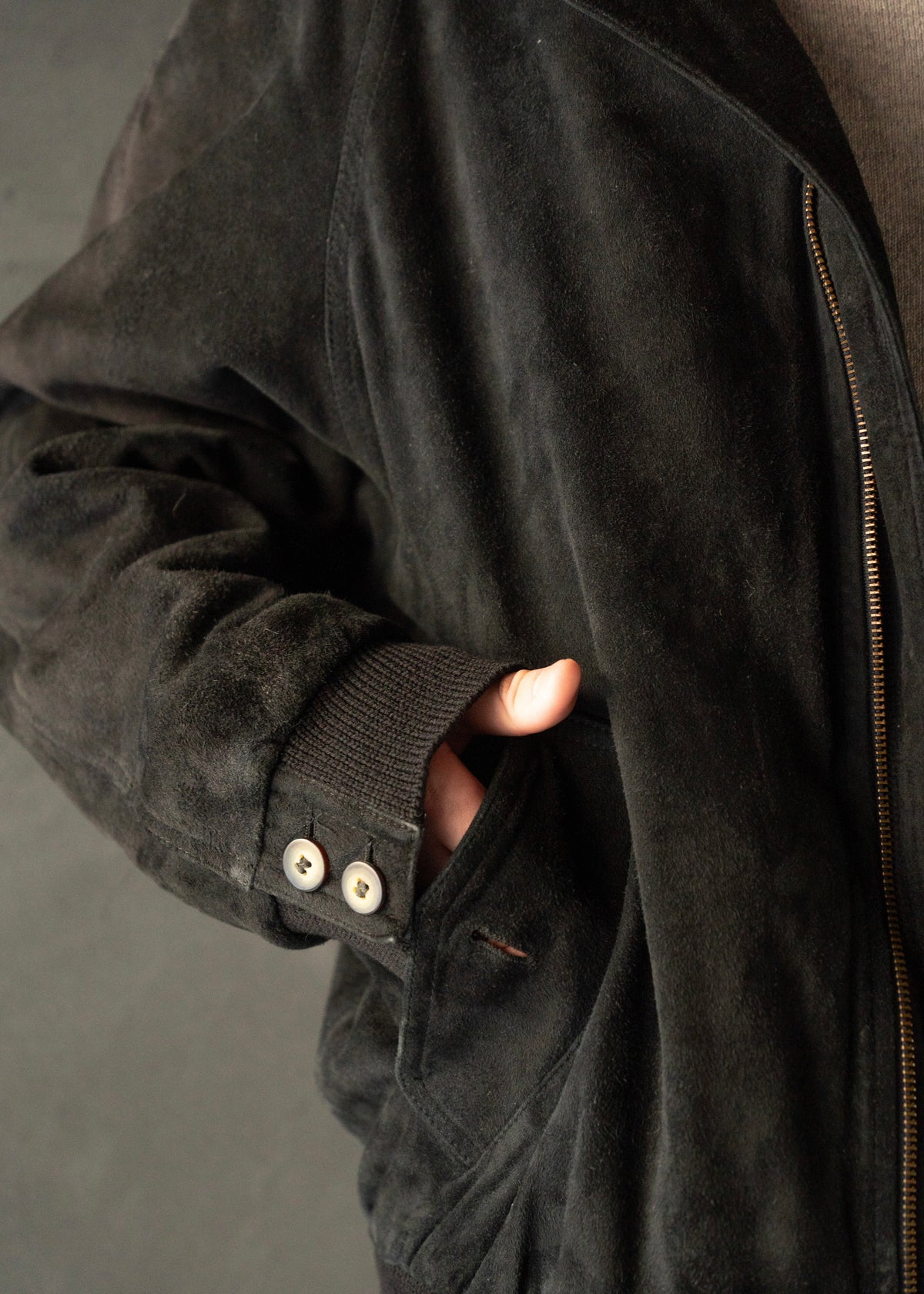 90-00’s Salvatore Ferragamo suede leather valstar jacket