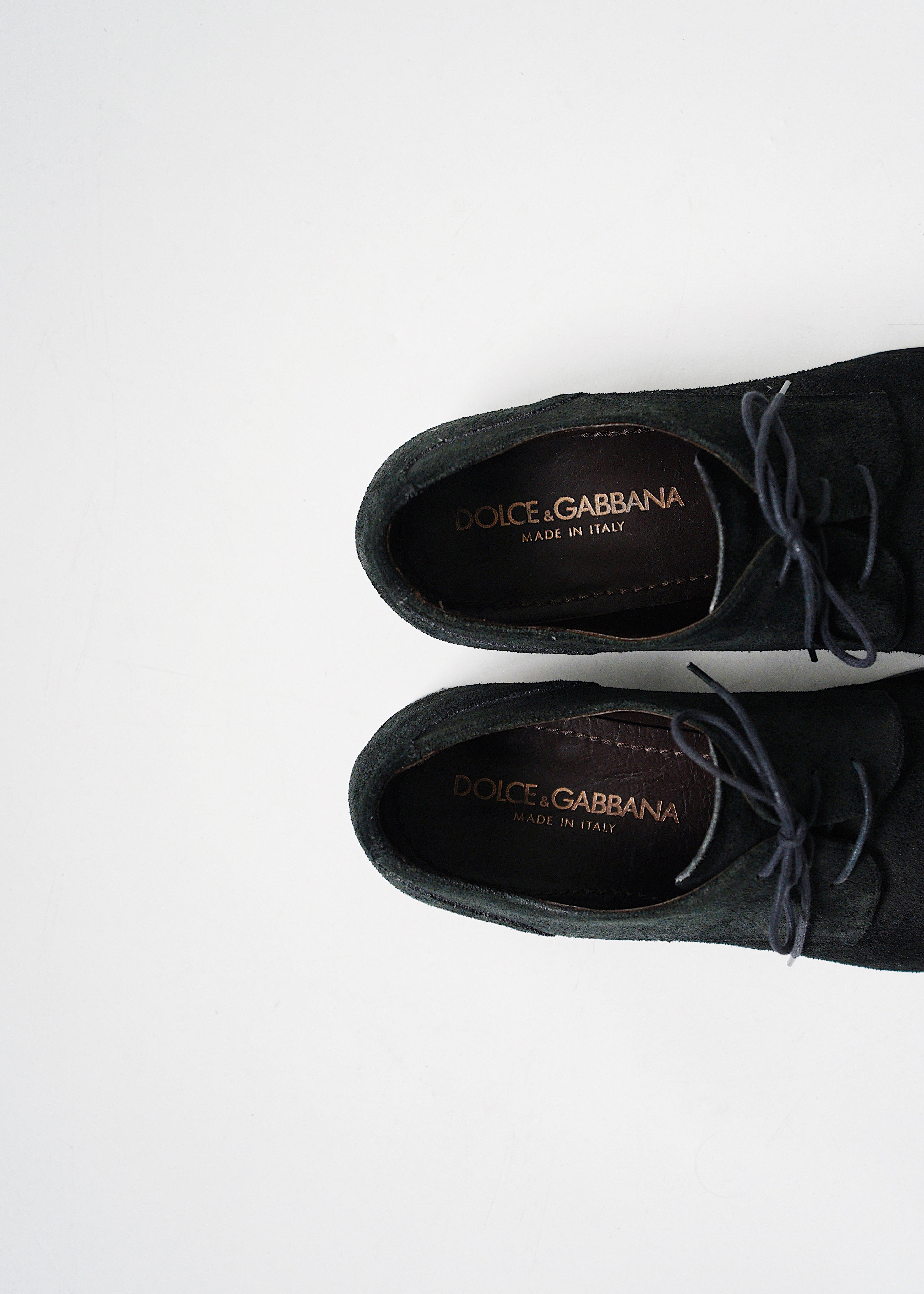 00's DOLCE & GABBANA pointed toe suede leather shoes