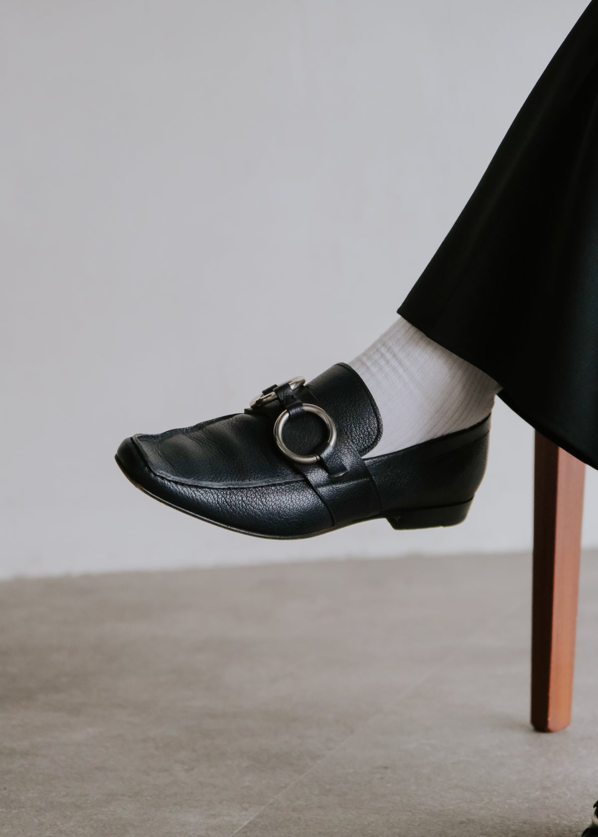 00's MIU MIU square toe ring loafers