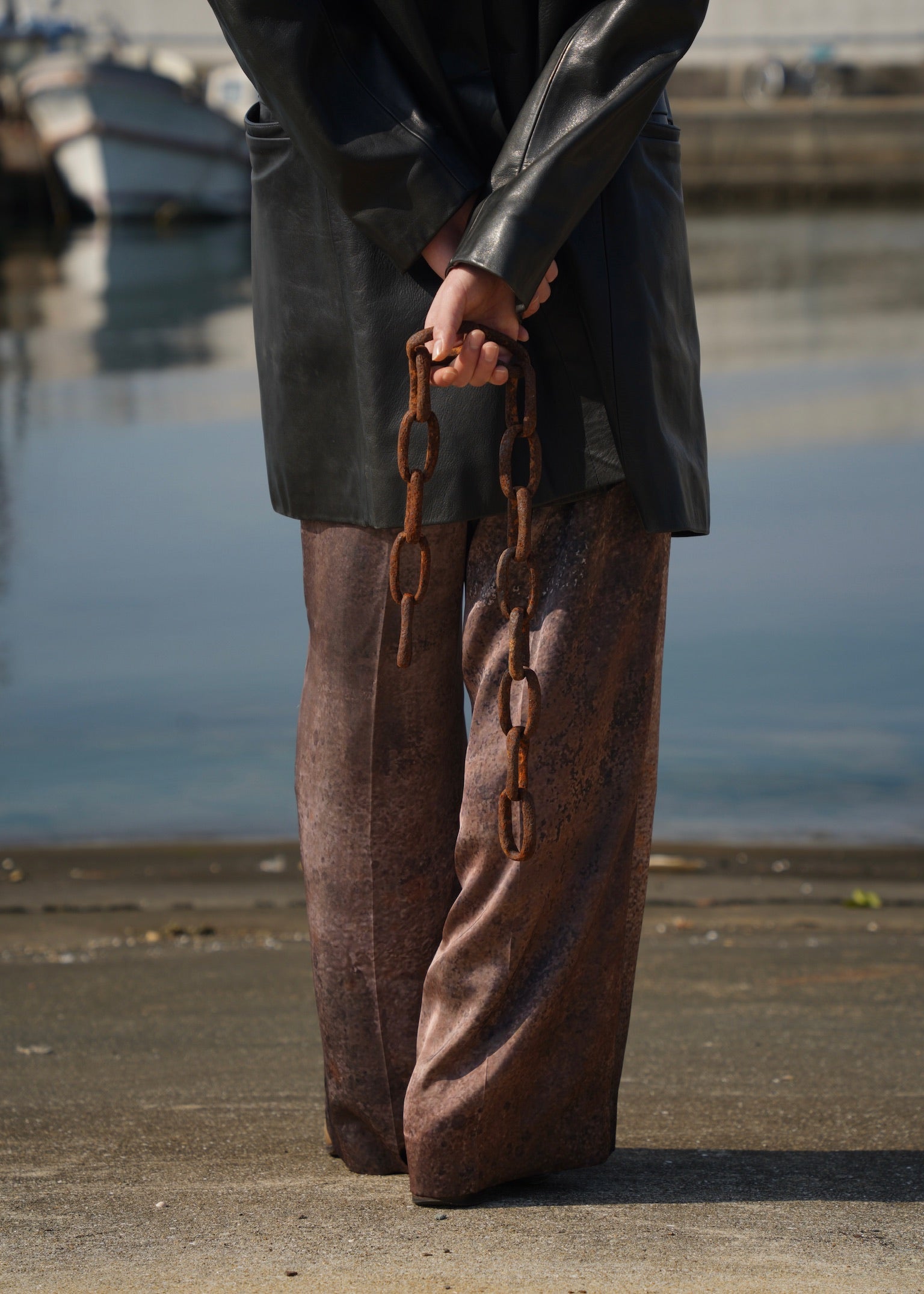 SASAKI SATORU 26SS single tuck wide trousers / Brown