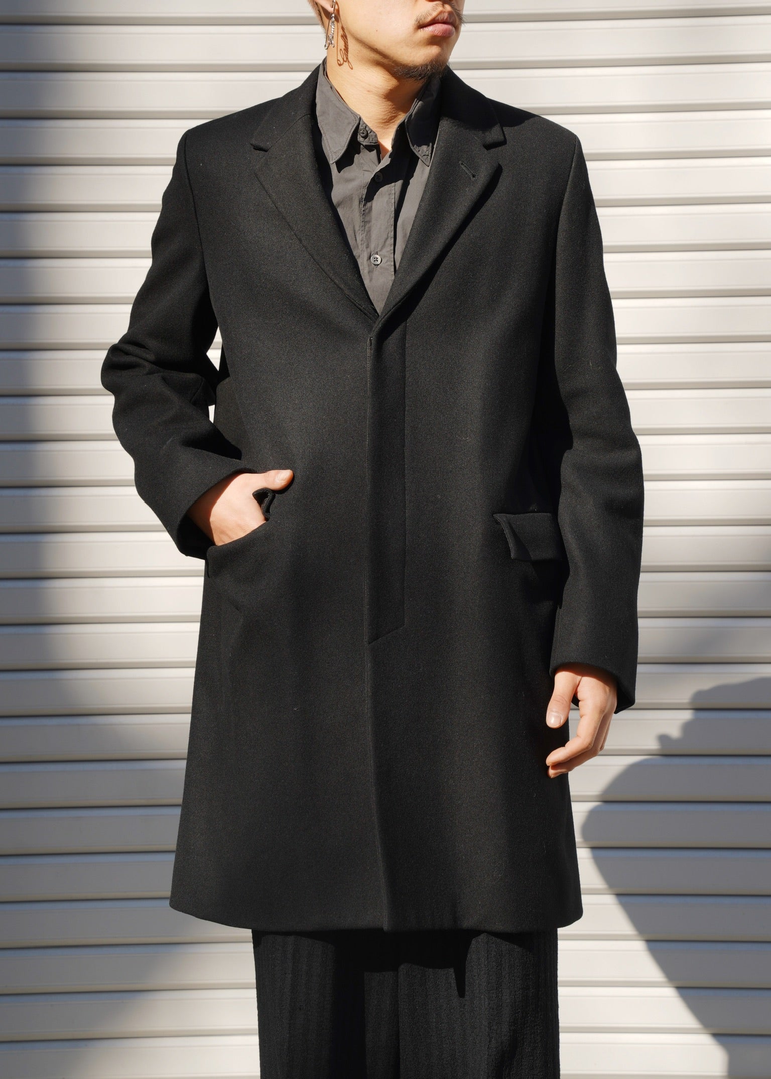 90's A.P.C. fly front chester coat