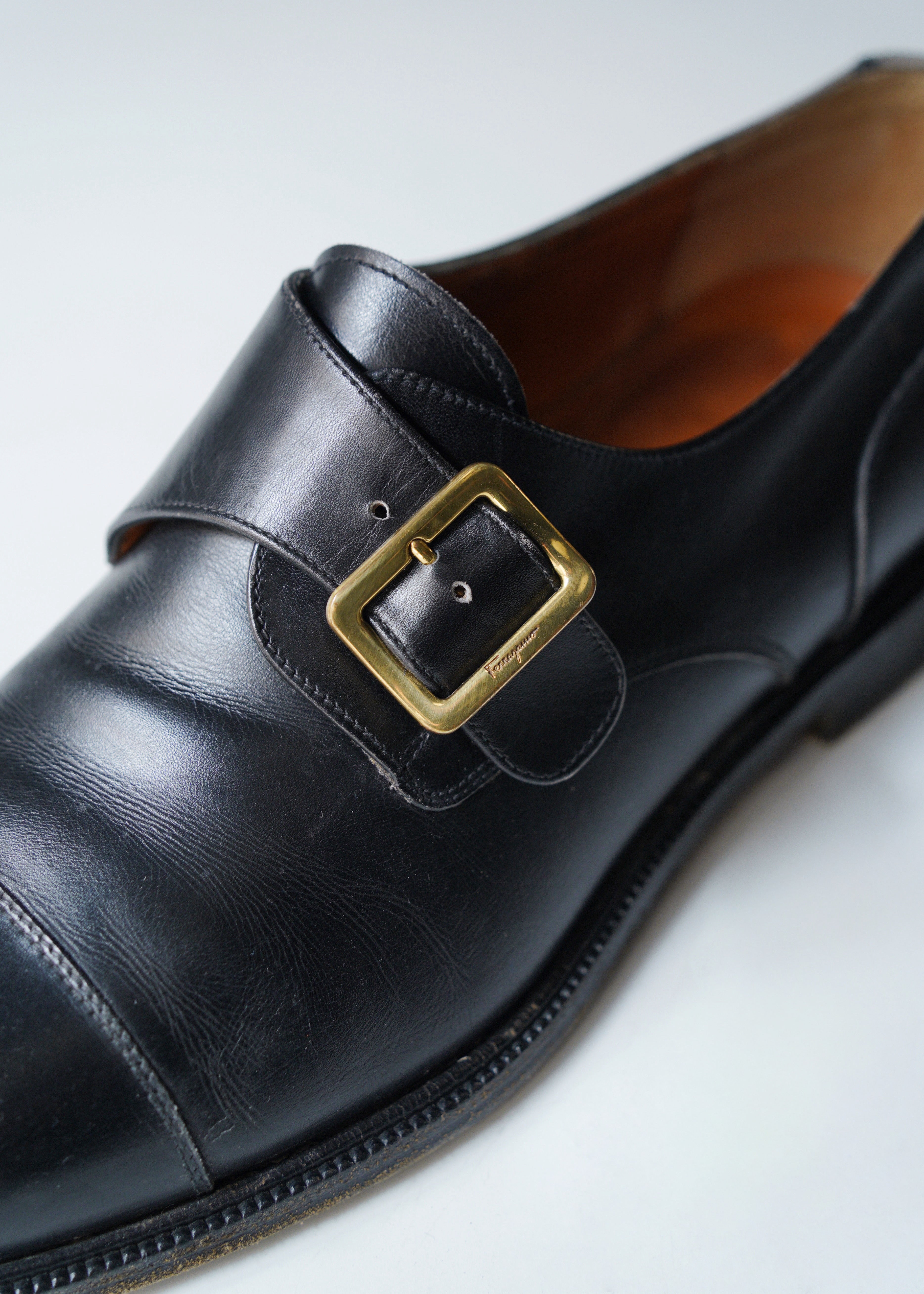 Salvatore Ferragamo leather mock strap shoes