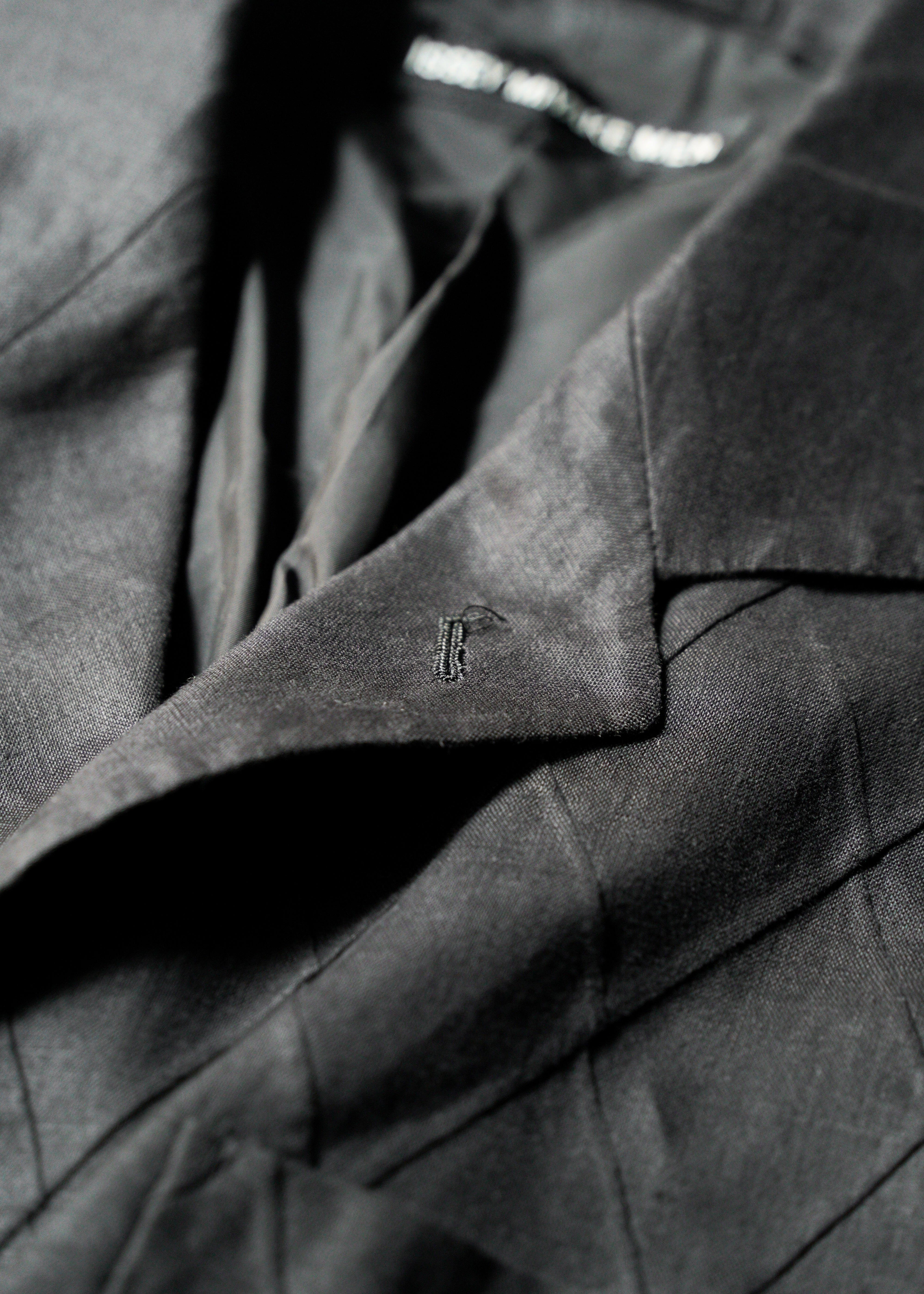 ISSEY MIYAKE MEN 02SS diamond stitch 3 b linen tailored jacket