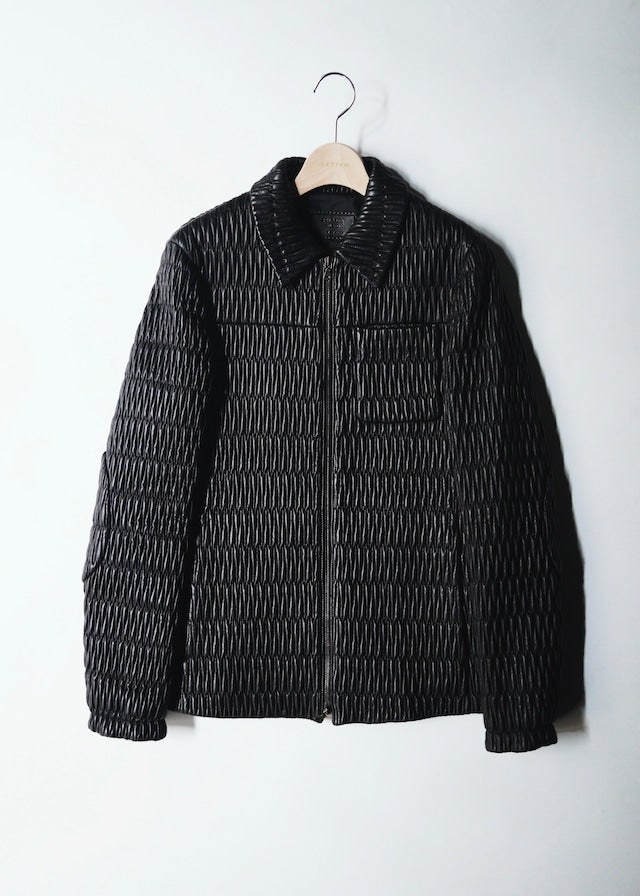PRADA 06AW double zip pleats leather jacket