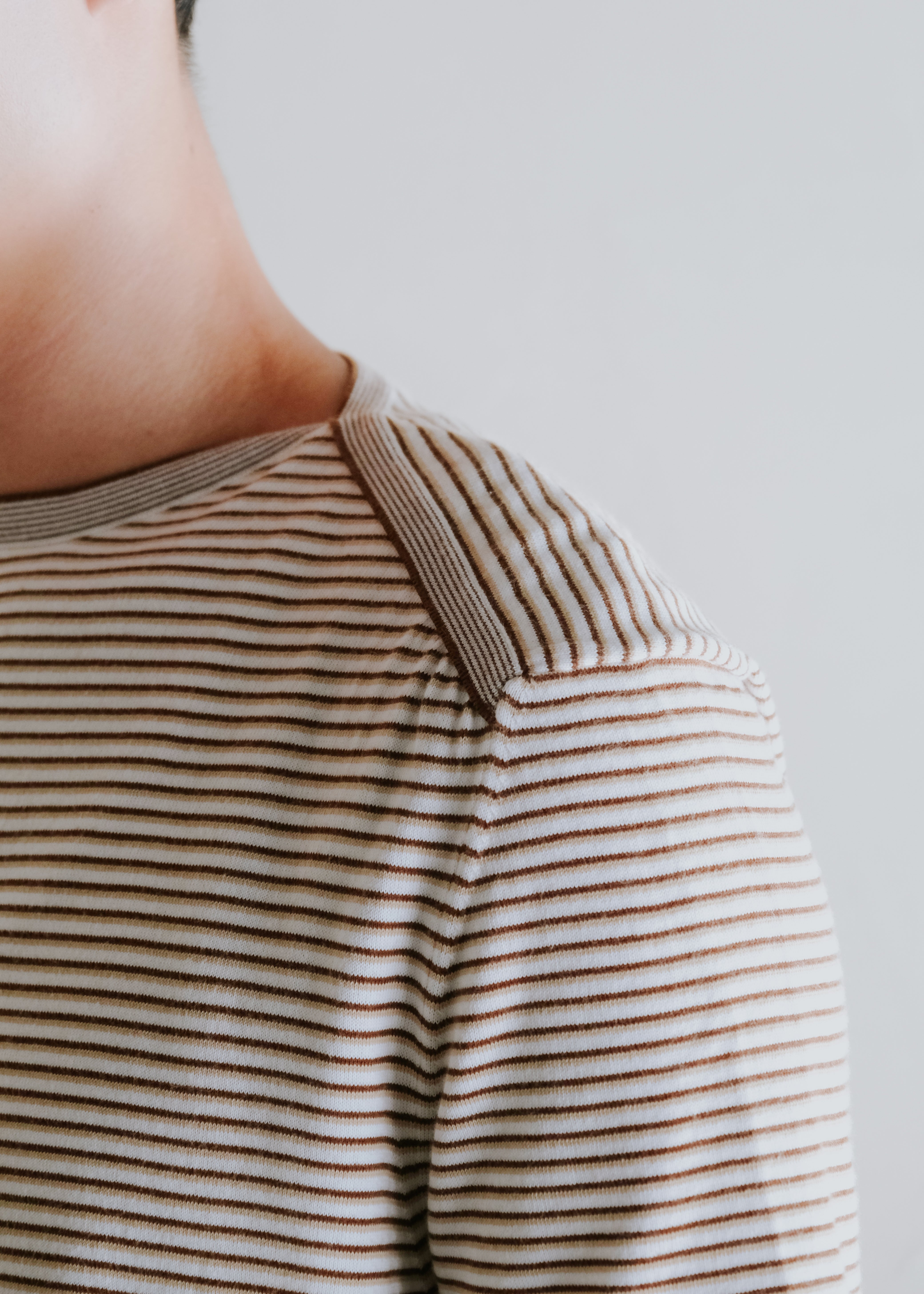 00's HERMÈS boat neck stripe knit T shirt