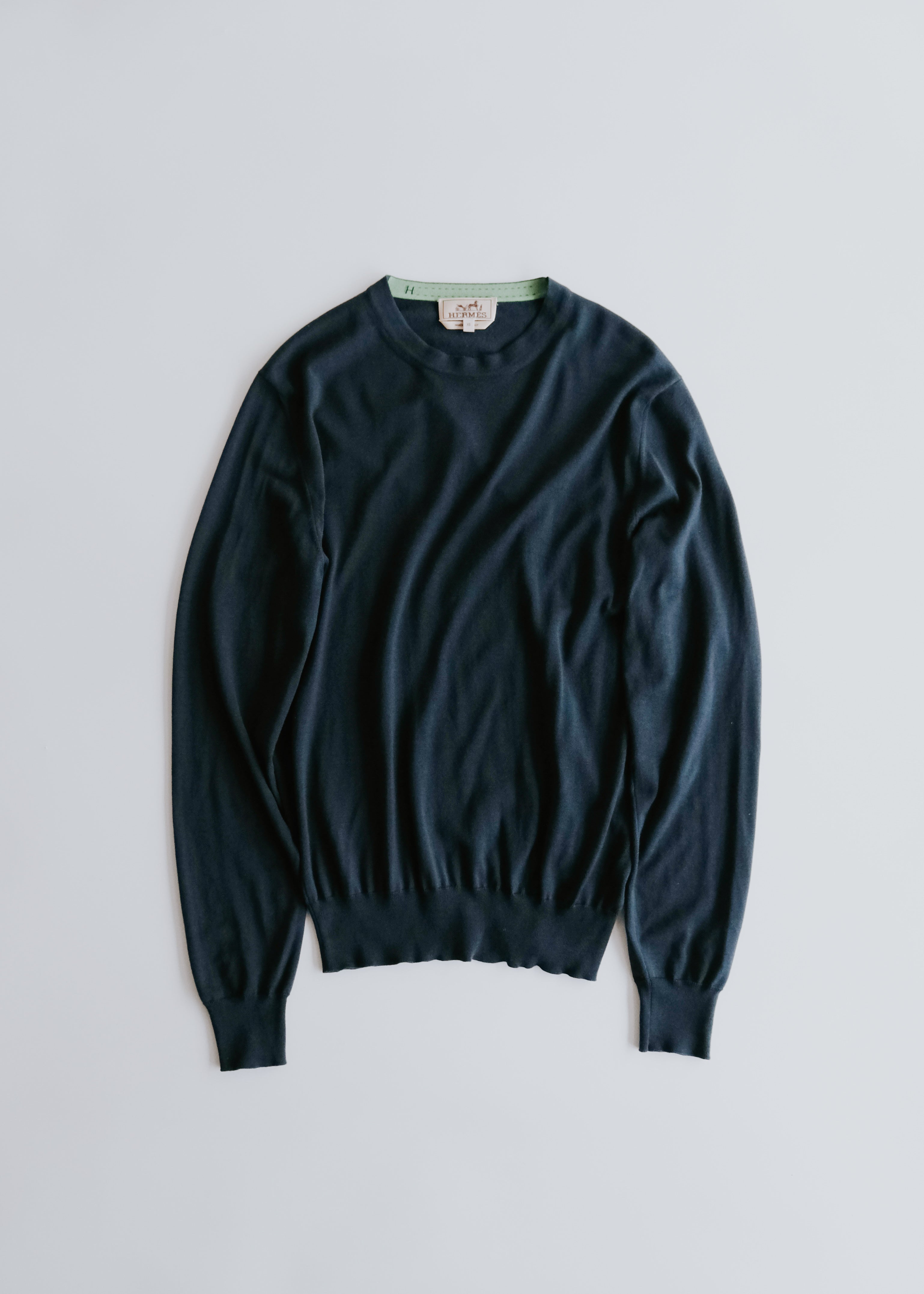00-10's HERMÈS crew neck wool knit