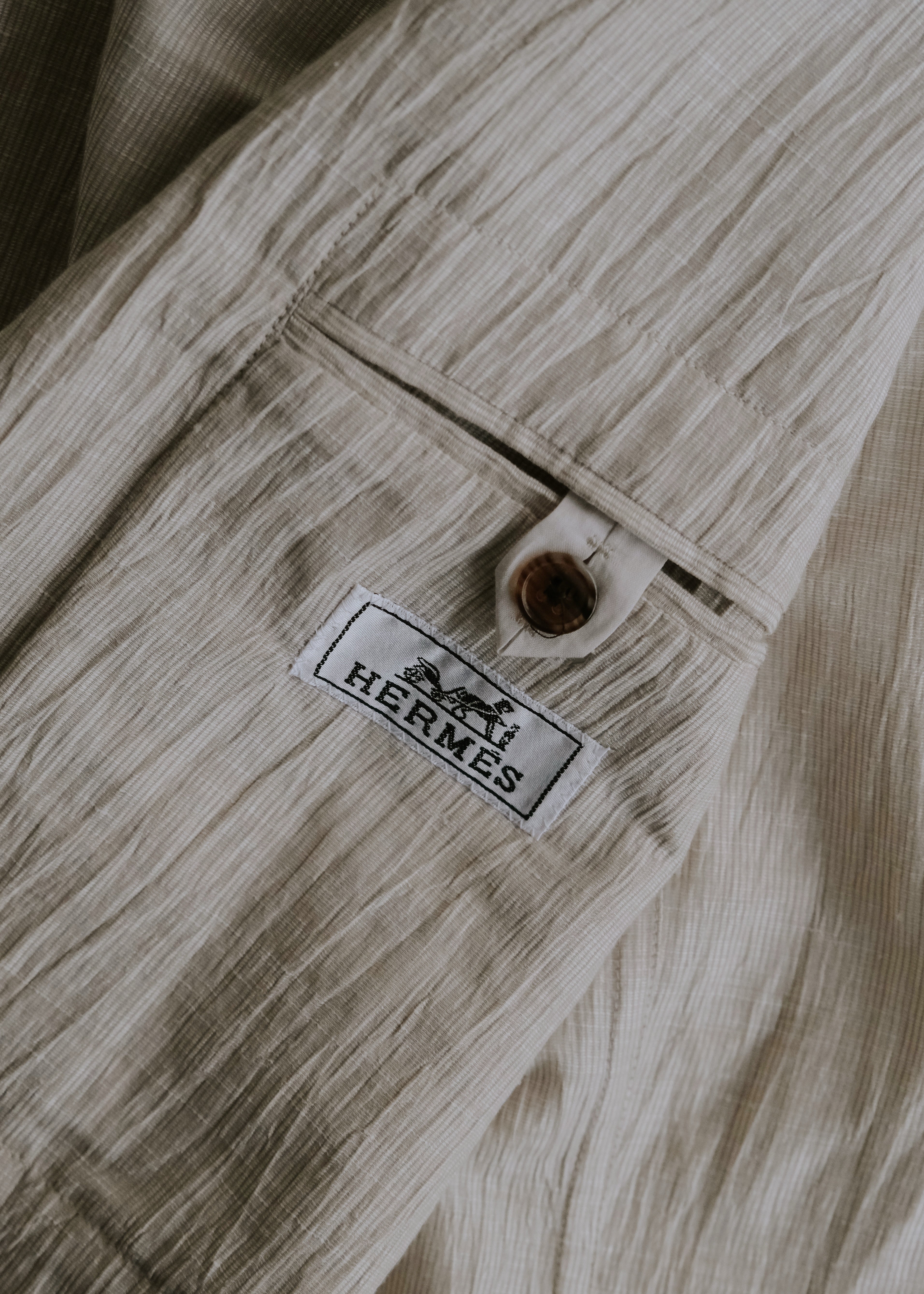 10's- HERMÈS ripple textured 3B tailored jacket