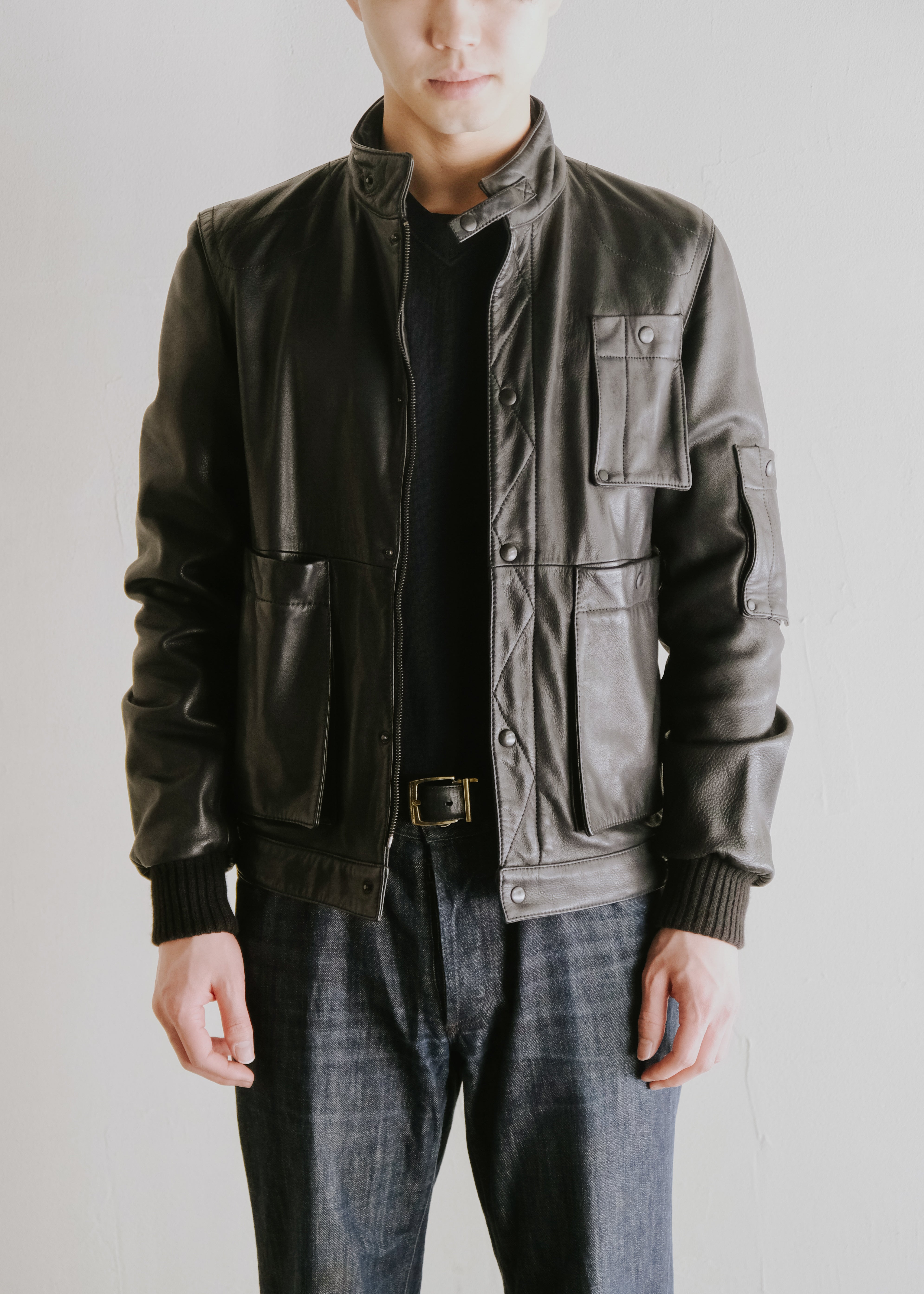 MARTIN MARGIELA 07AW multiple pockets single leather riders jacket