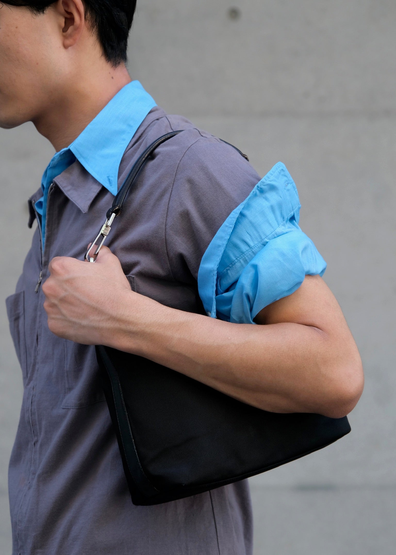 90's agnes b. homme half zip polo shirt