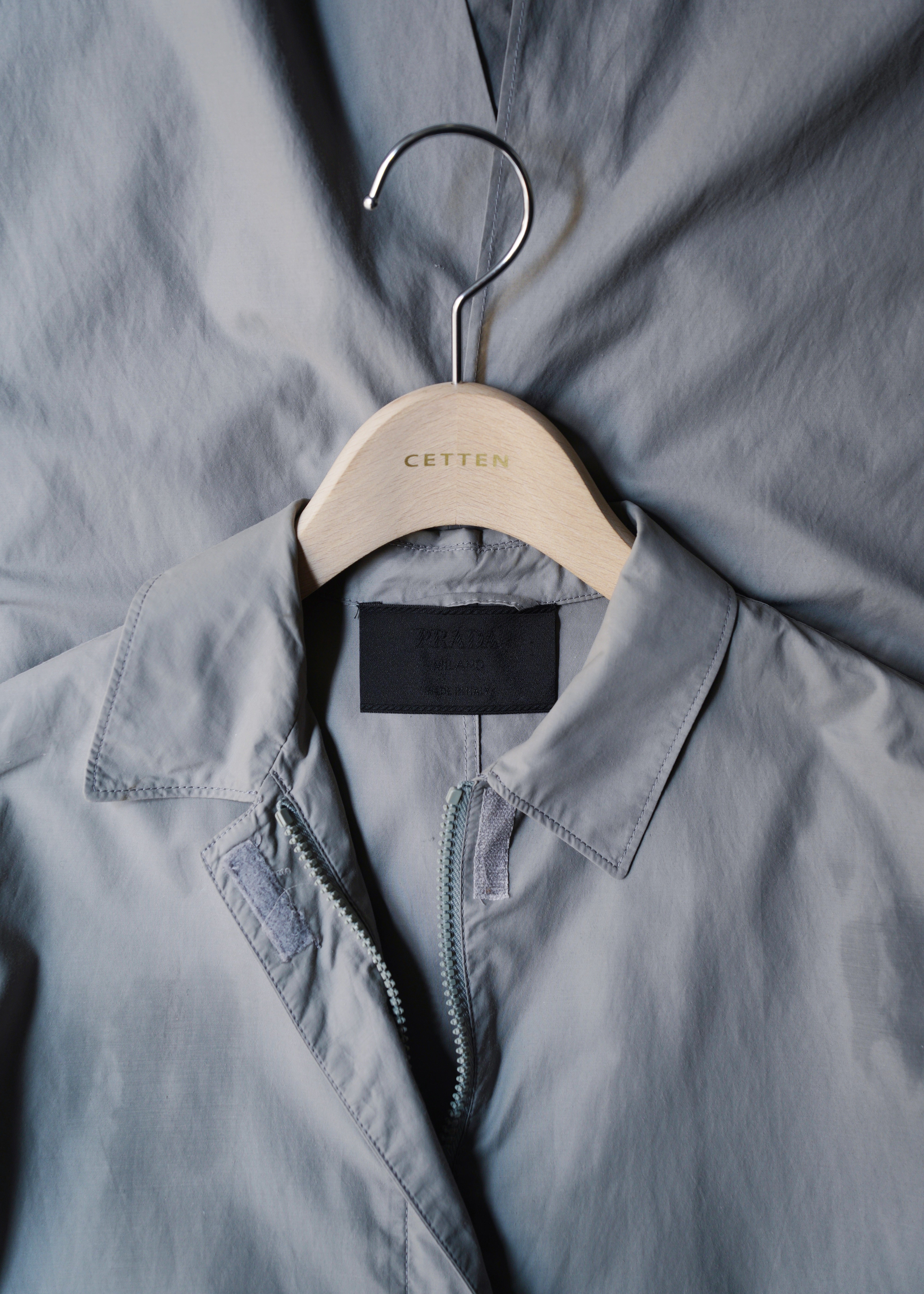 PRADA 98SS cotton-nylon gabardine mac coat
