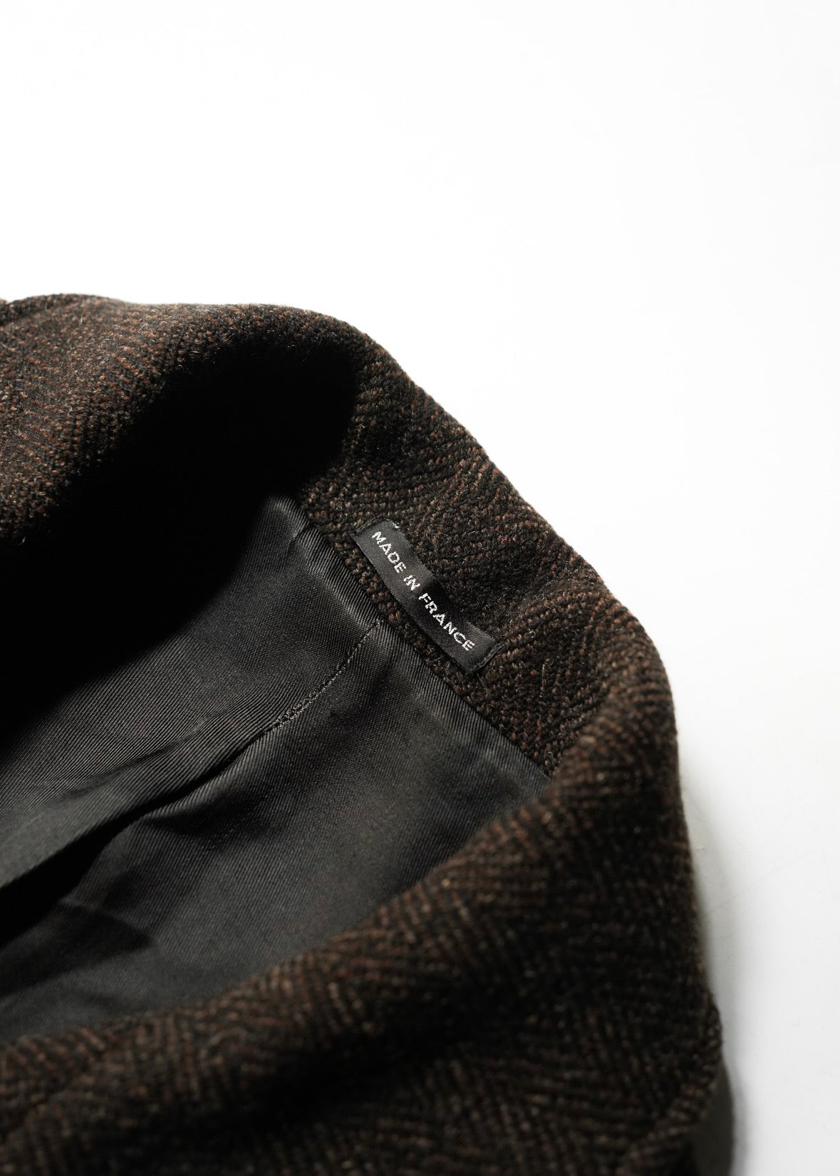 90’s agnes b. homme herringbone wool half coat