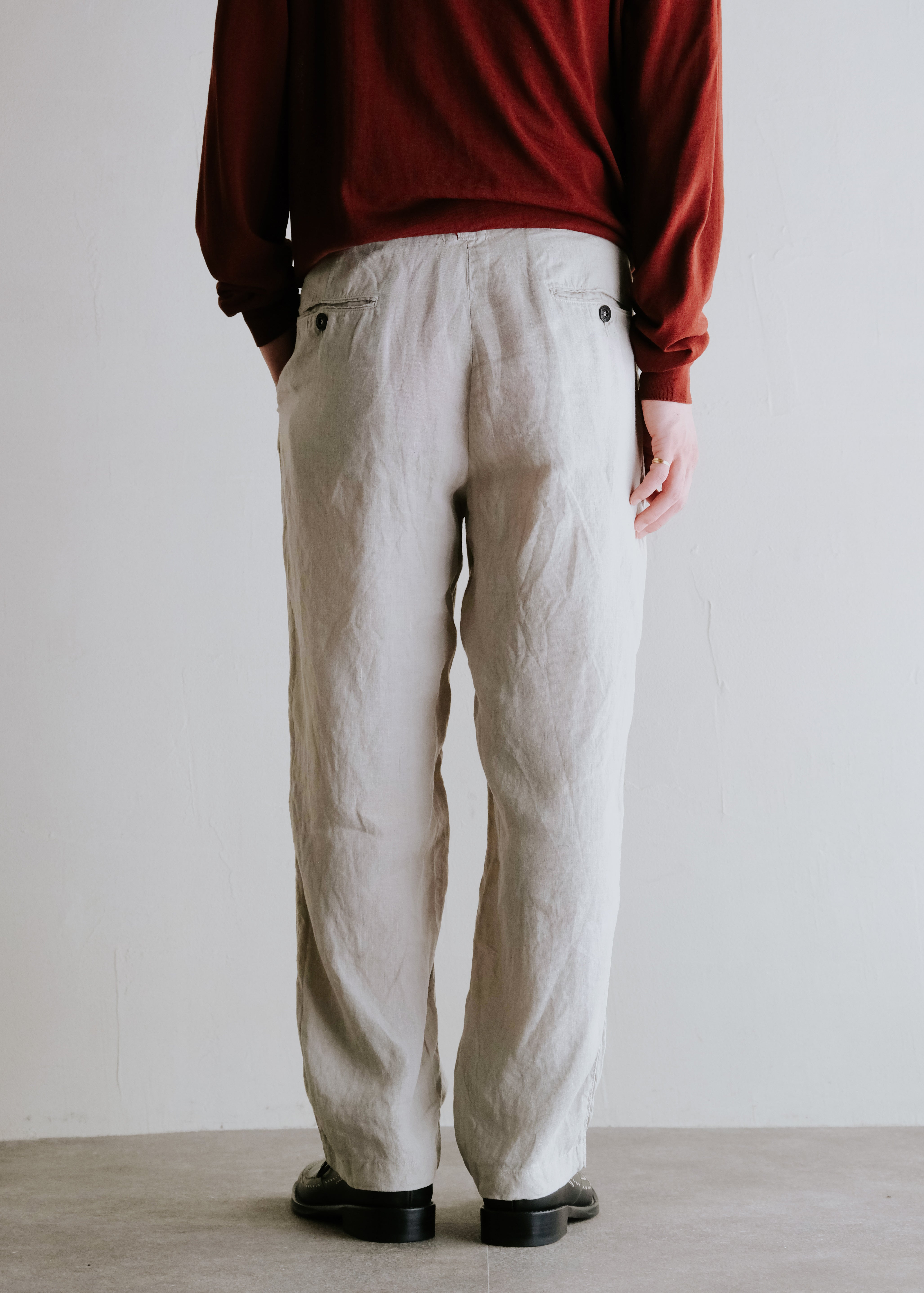 STONE ISLAND 02SS linen straight trousers