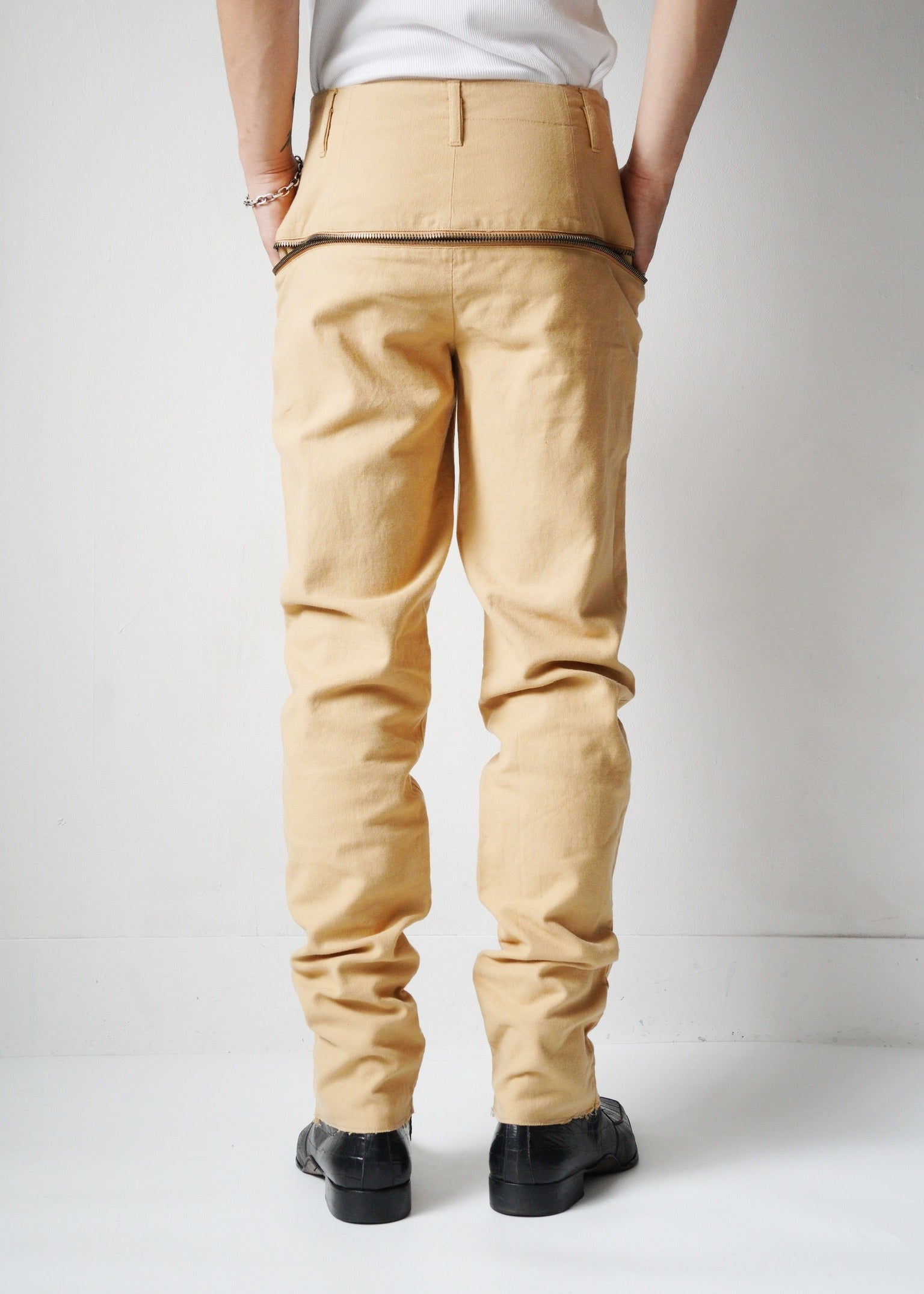 DIRK BIKKEMBERGS zip gimmick tapered cotton pants