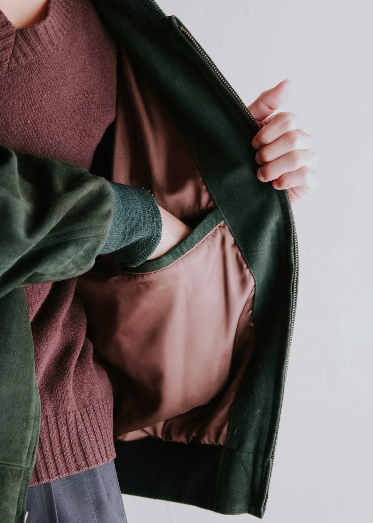 80-90's COACH suede leather bomber jacket