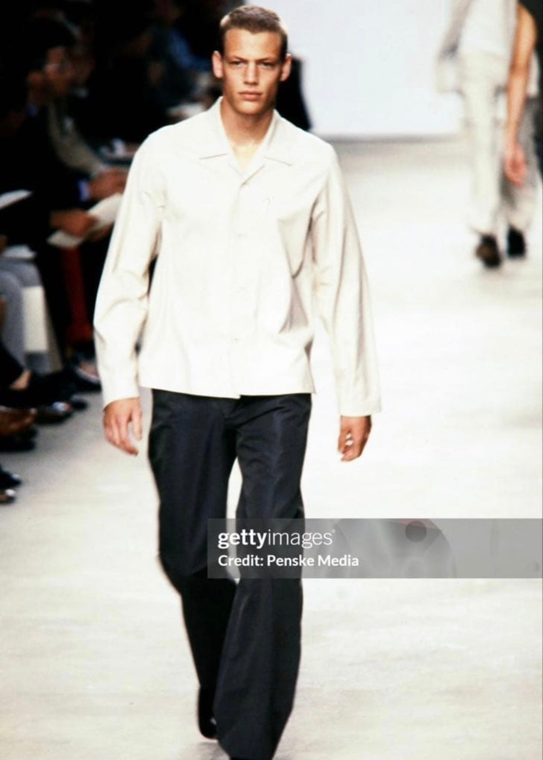 Calvin Klein Collection 98SS suede leather shirt jacket