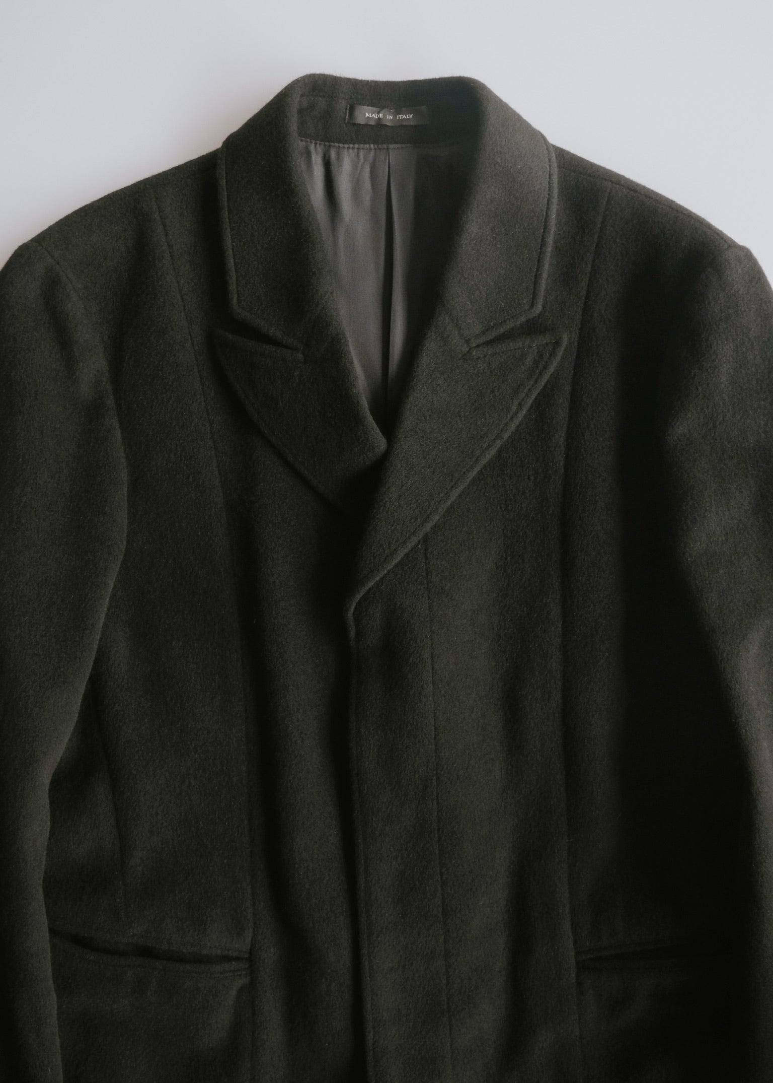 EMPORIO ARMANI 05AW fly front angora wool chesterfield coat