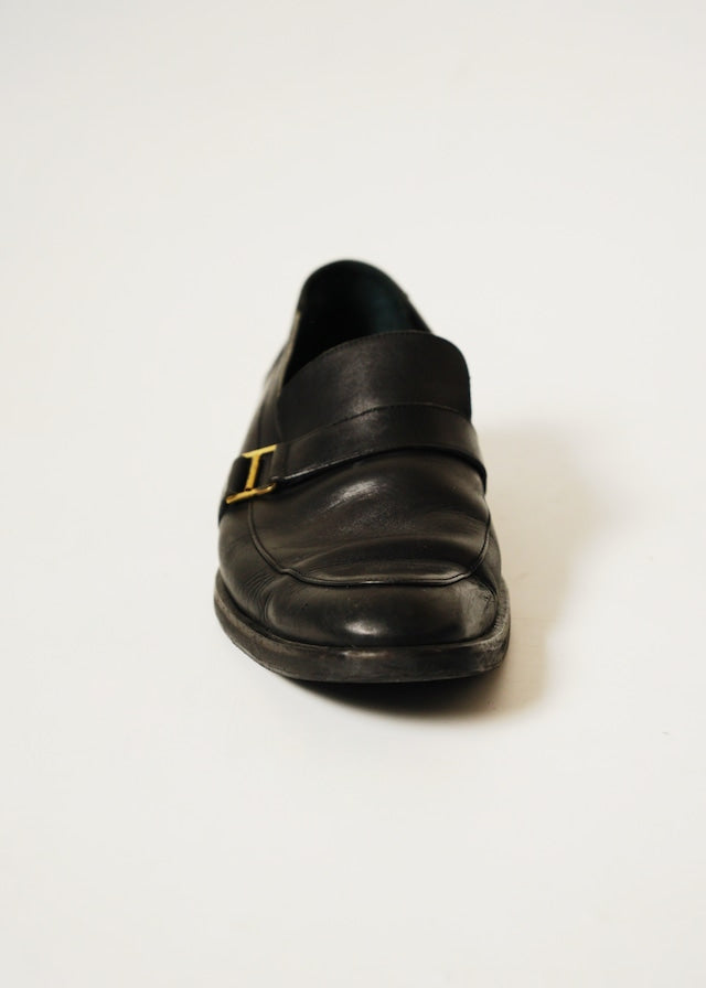 00's - GUCCI leather strapped loafer