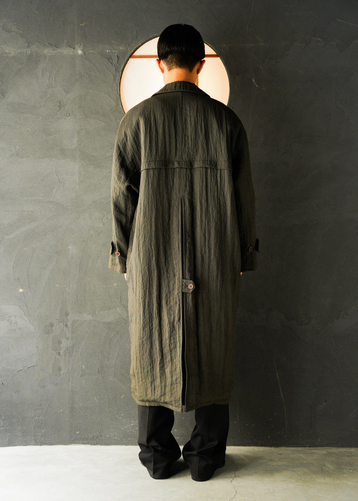70-80’s GIORGIO ARMANI linen balmacaan coat