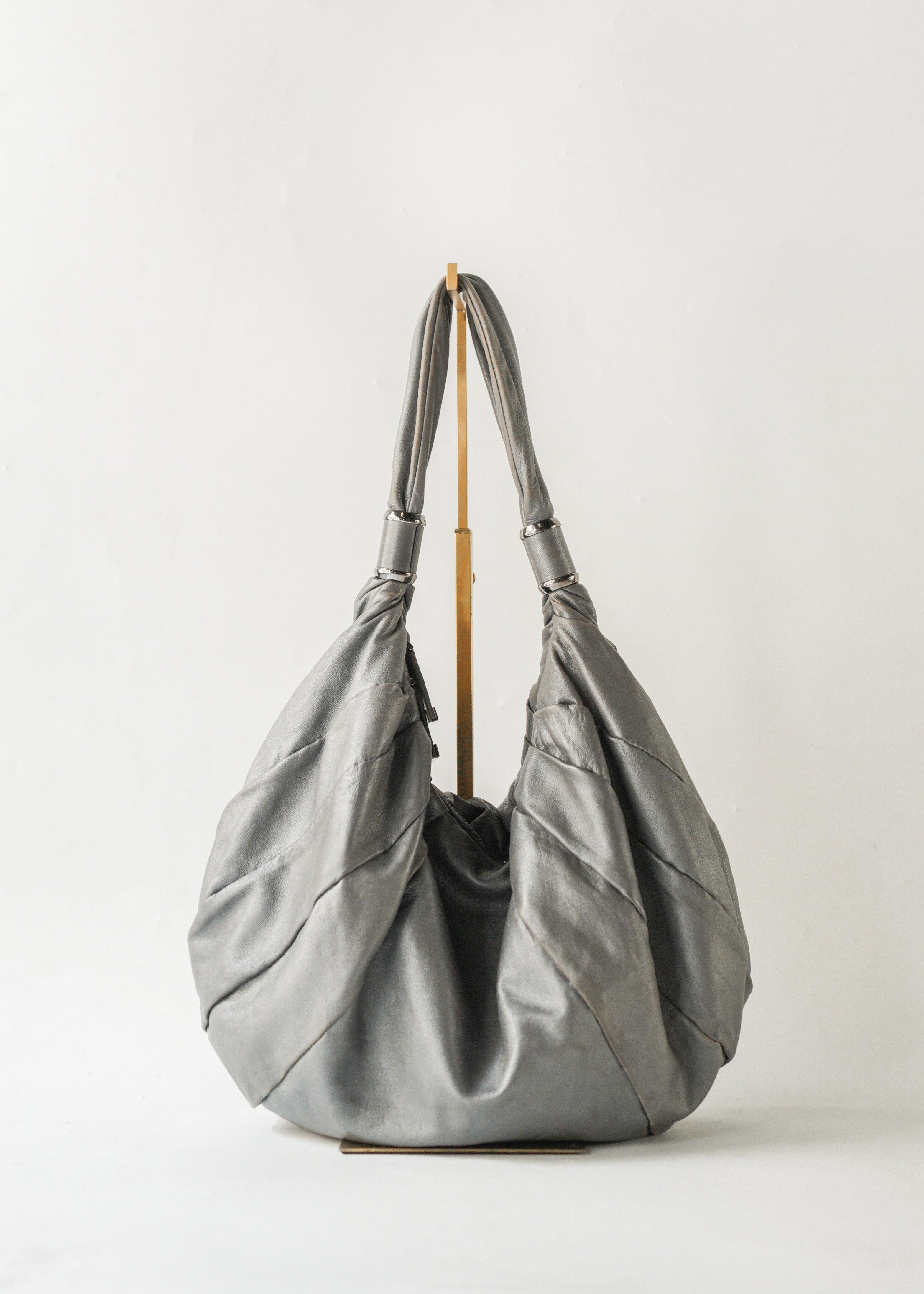 BALLY pleated leather shoulder bag