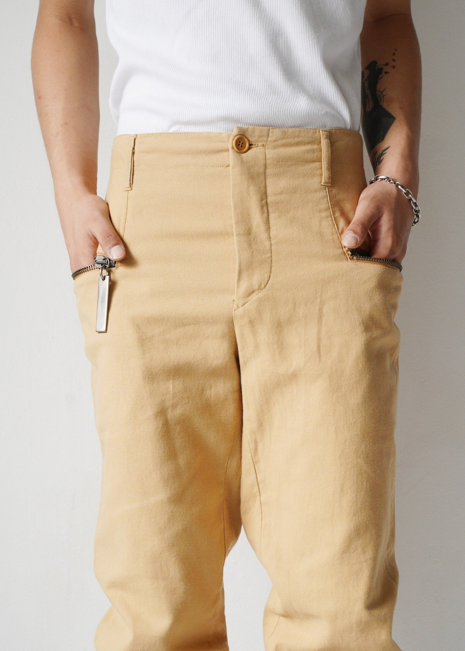 DIRK BIKKEMBERGS zip gimmick tapered cotton pants