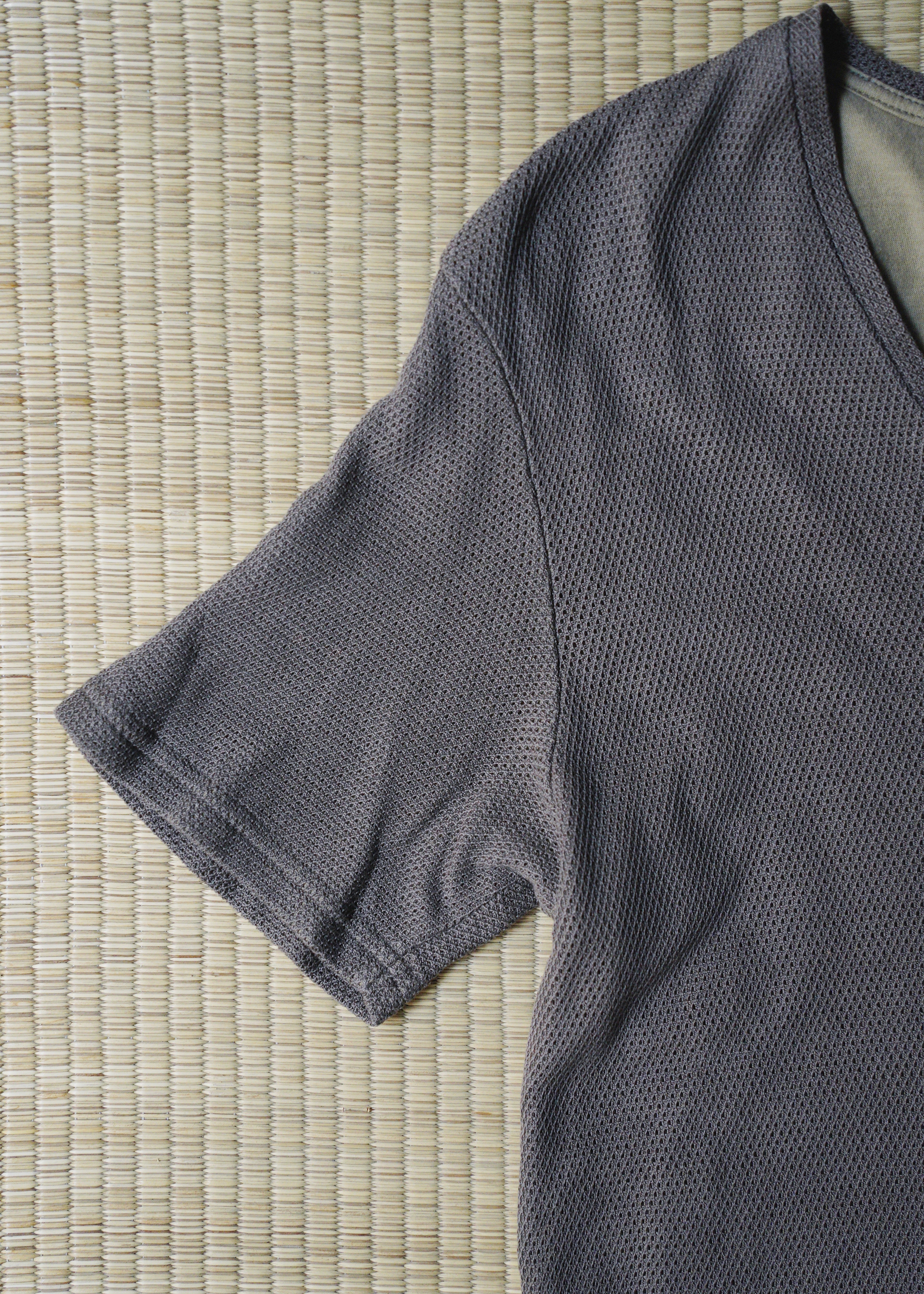 00's JIL SANDER v neck mesh cotton cut-saw