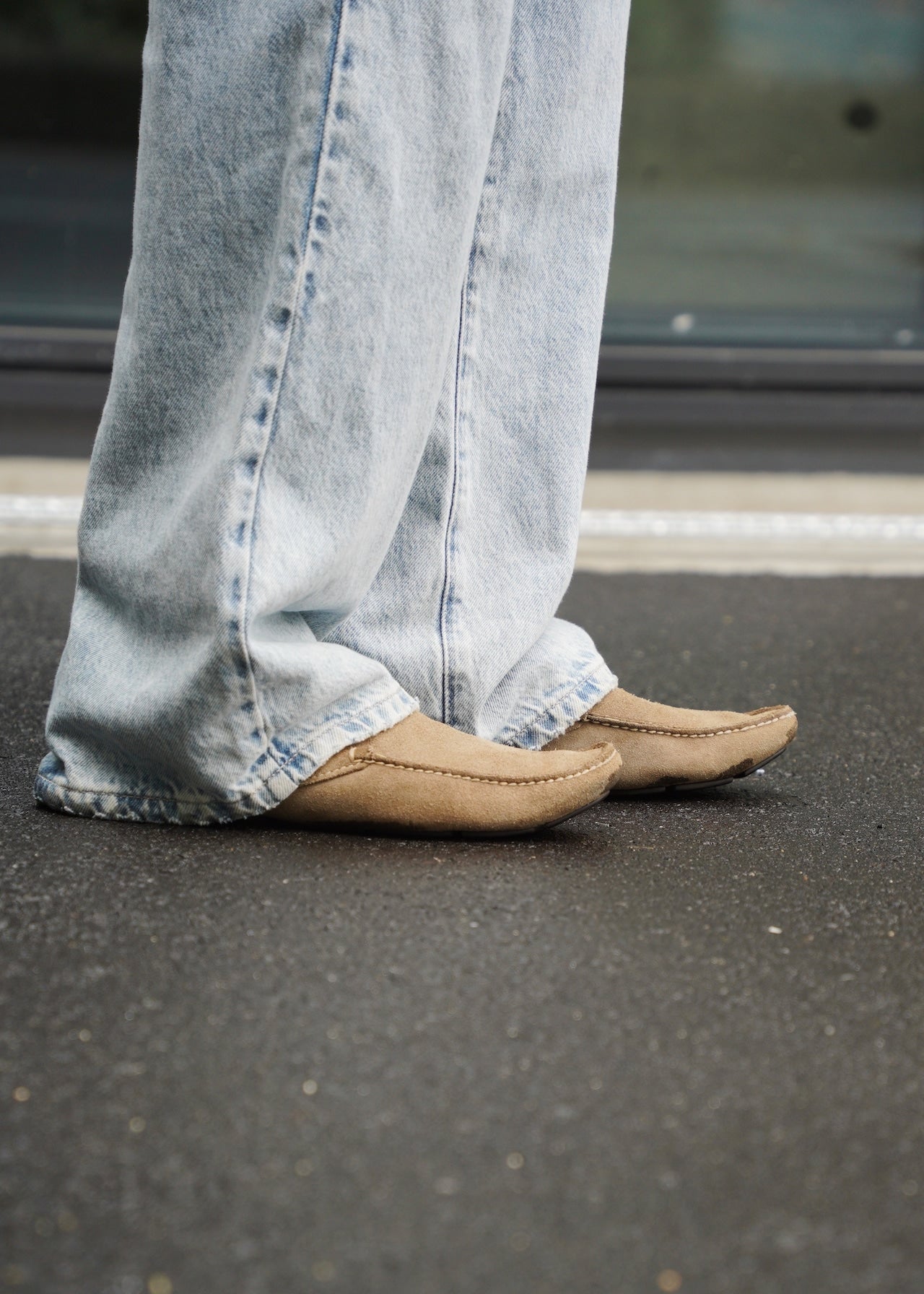 00’s PRADA suede square toe mules