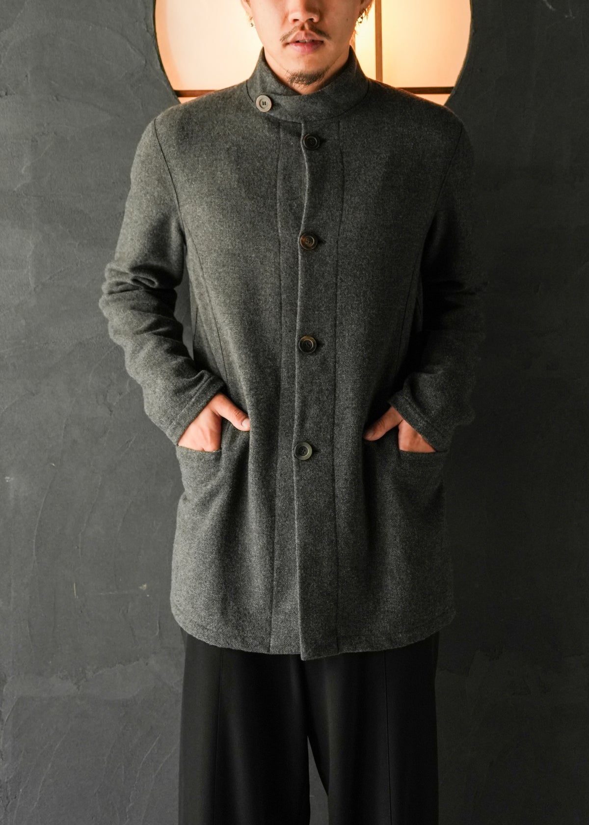 EMPORIO ARMANI 04AW cashmere blend mao collar wool jacket